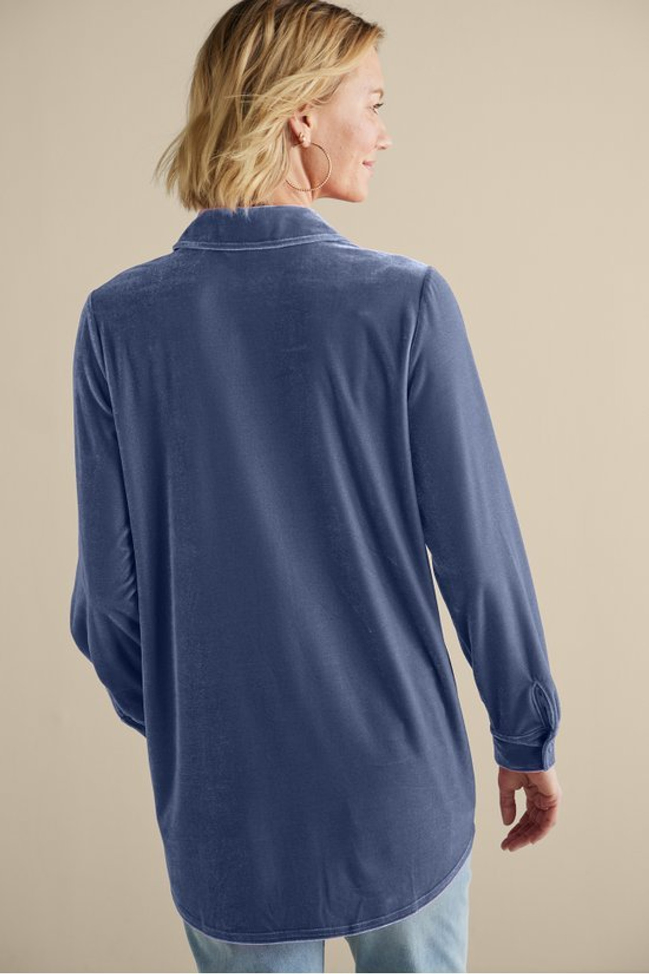 Velvet Boyfriend Tunic Shirt - Soft Surroundings Outlet