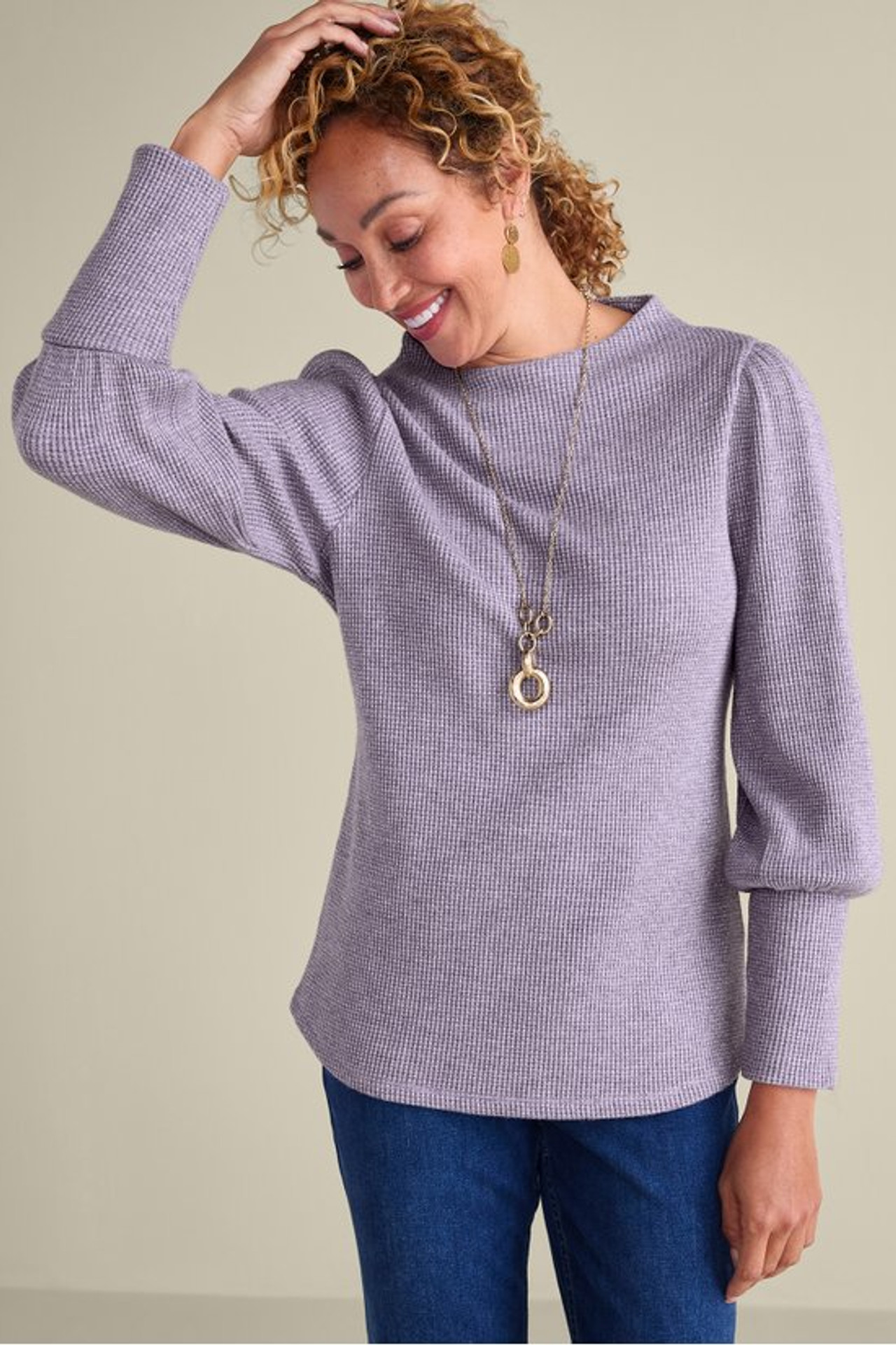 Melina Waffle Pullover - Soft Surroundings Outlet