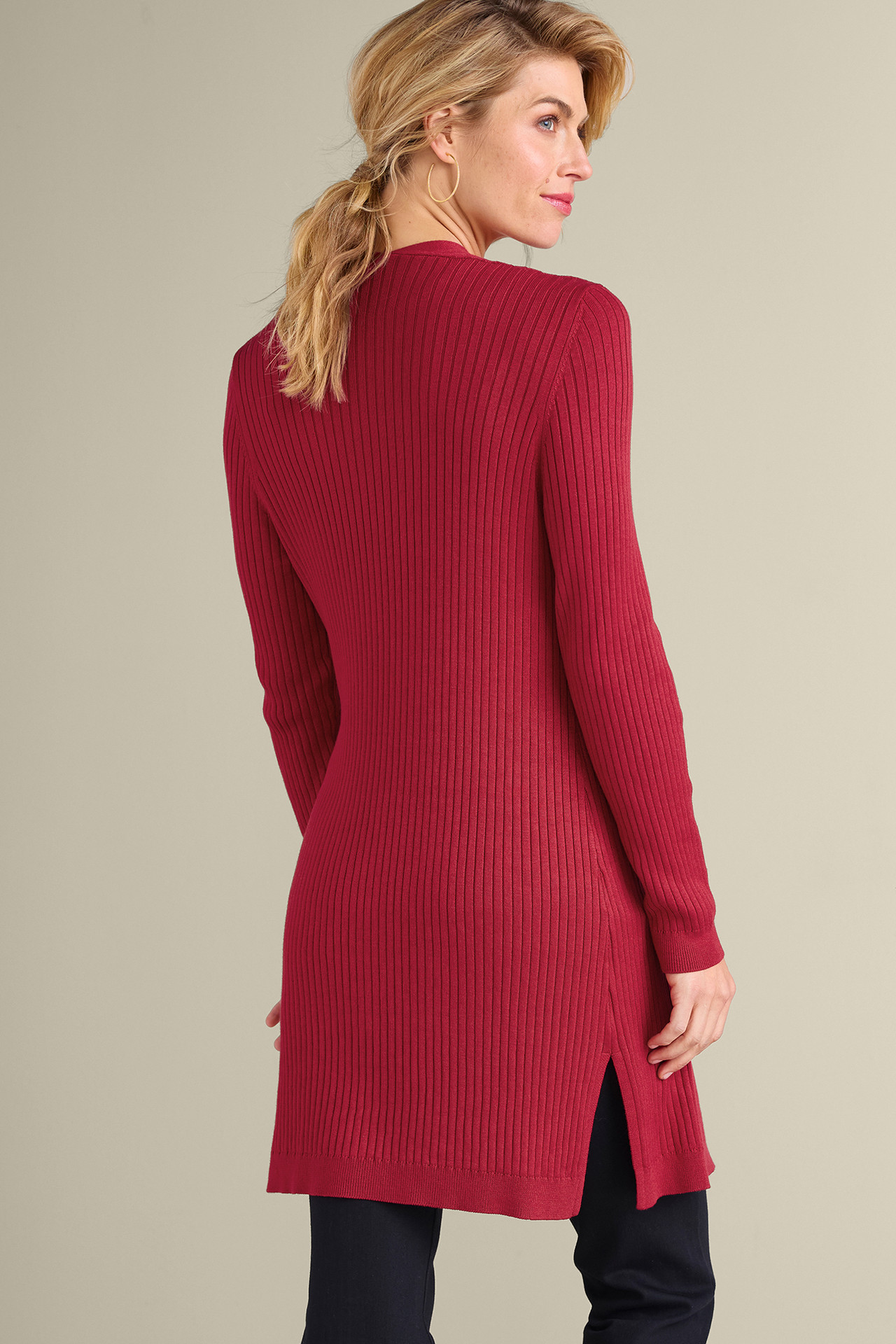 SoftEssential™ Ribbed Long Cardi - Soft Surroundings Outlet