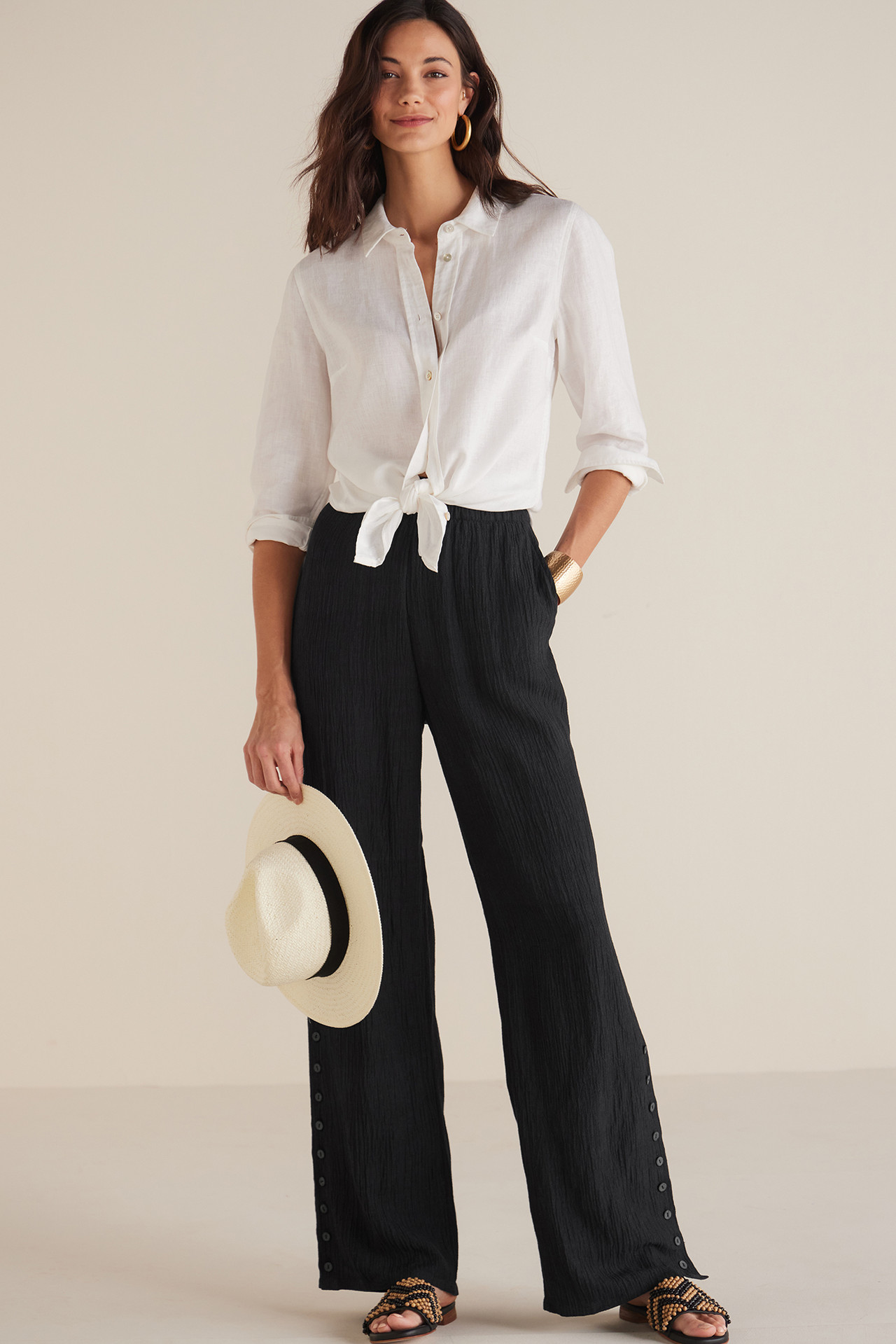 Oceo Gauze Wide-Leg Pants - Soft Surroundings Outlet