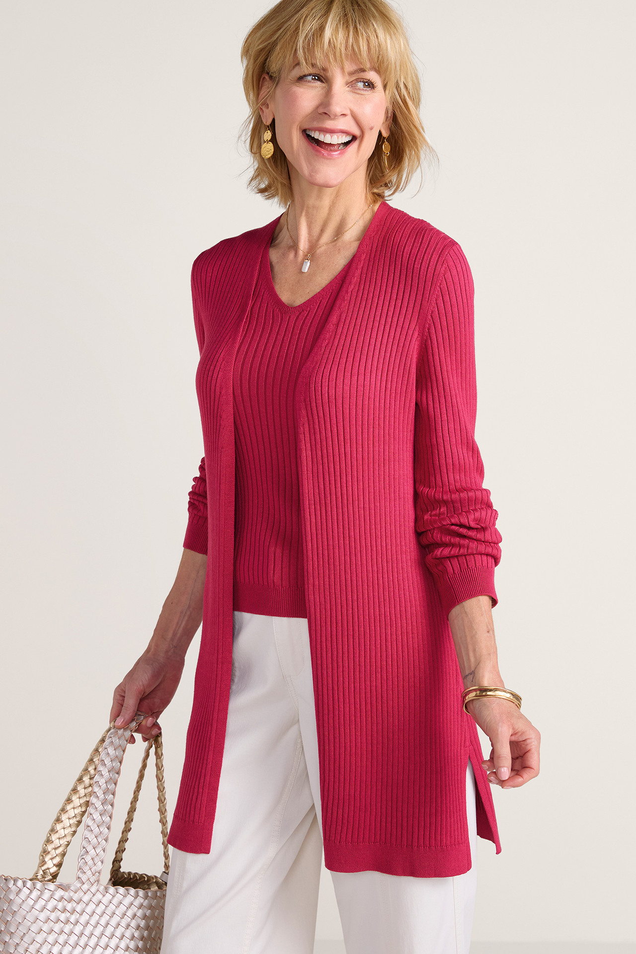 SoftEssential™ Ribbed Long Cardi - Soft Surroundings Outlet