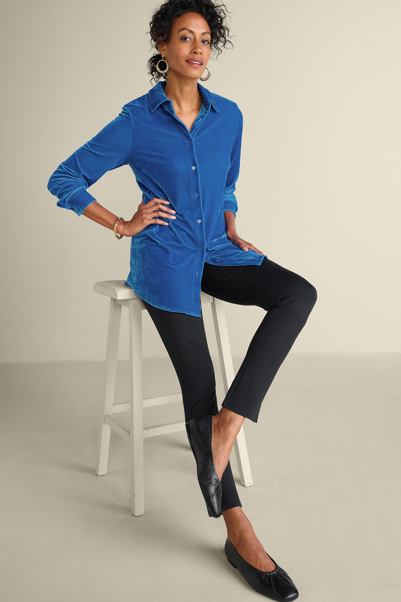 Velvet Boyfriend Tunic Shirt - Soft Surroundings Outlet