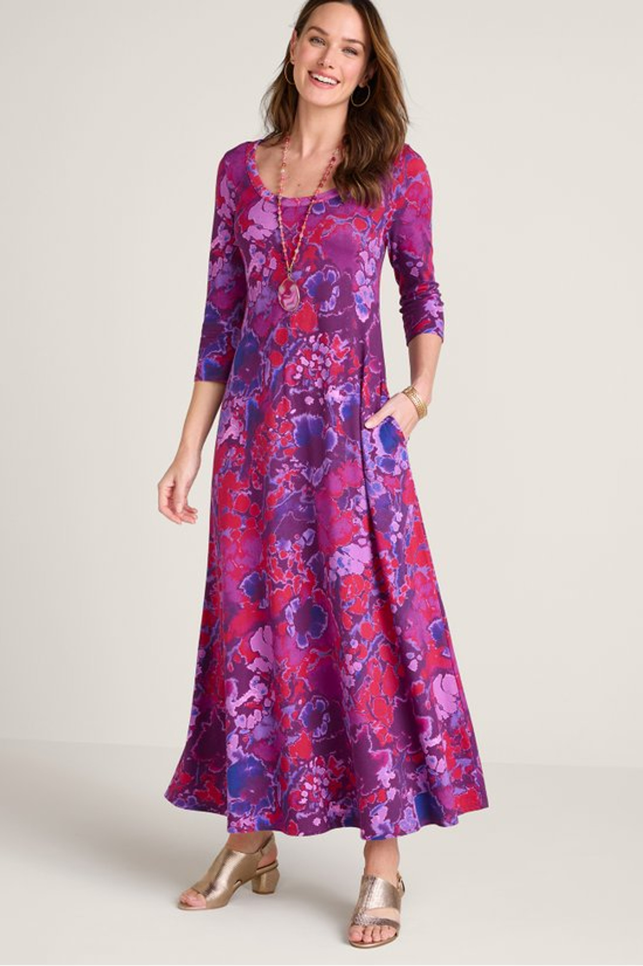 Santiago 3/4 Sleeve Dress - Soft Surroundings Outlet