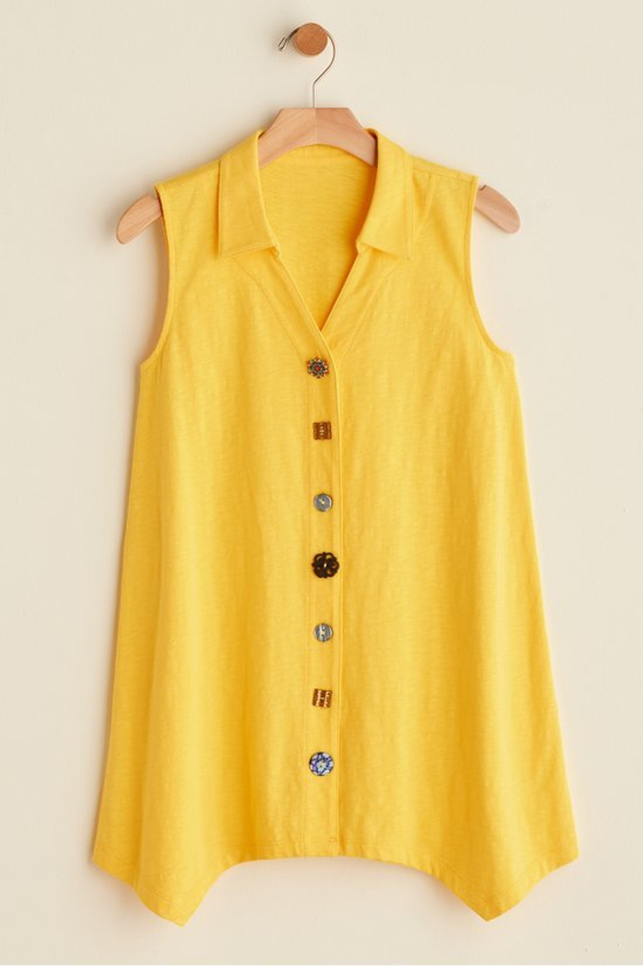 Danielle Button Sleeveless Tunic - Soft Surroundings Outlet