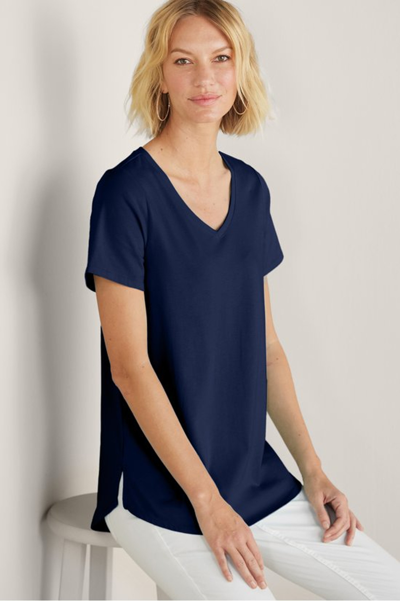 SoftEssential™ Supima® Isabel Short Sleeve Tunic - Soft Surroundings Outlet