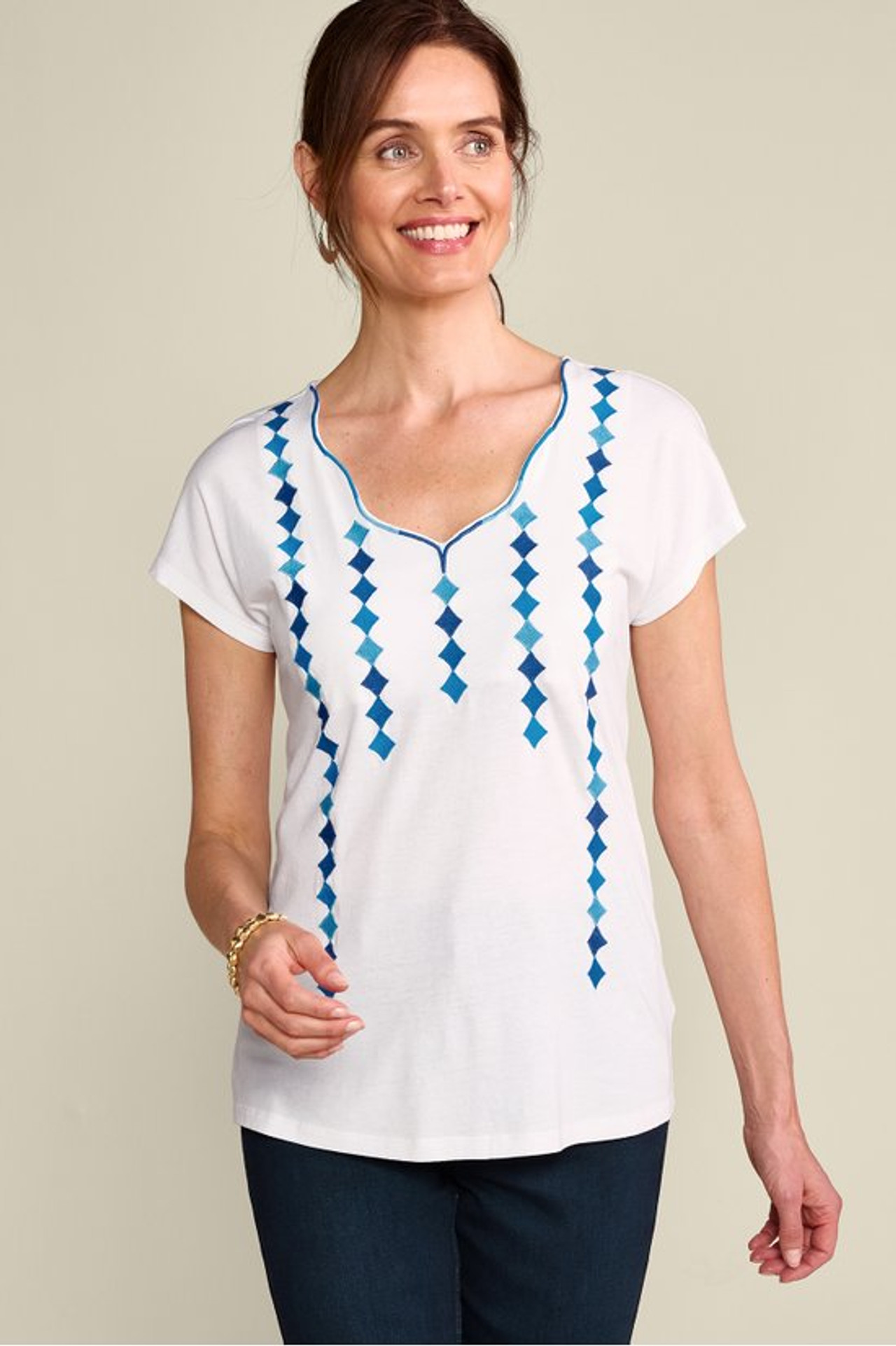 Byzantine Embroidered Tee - Soft Surroundings Outlet