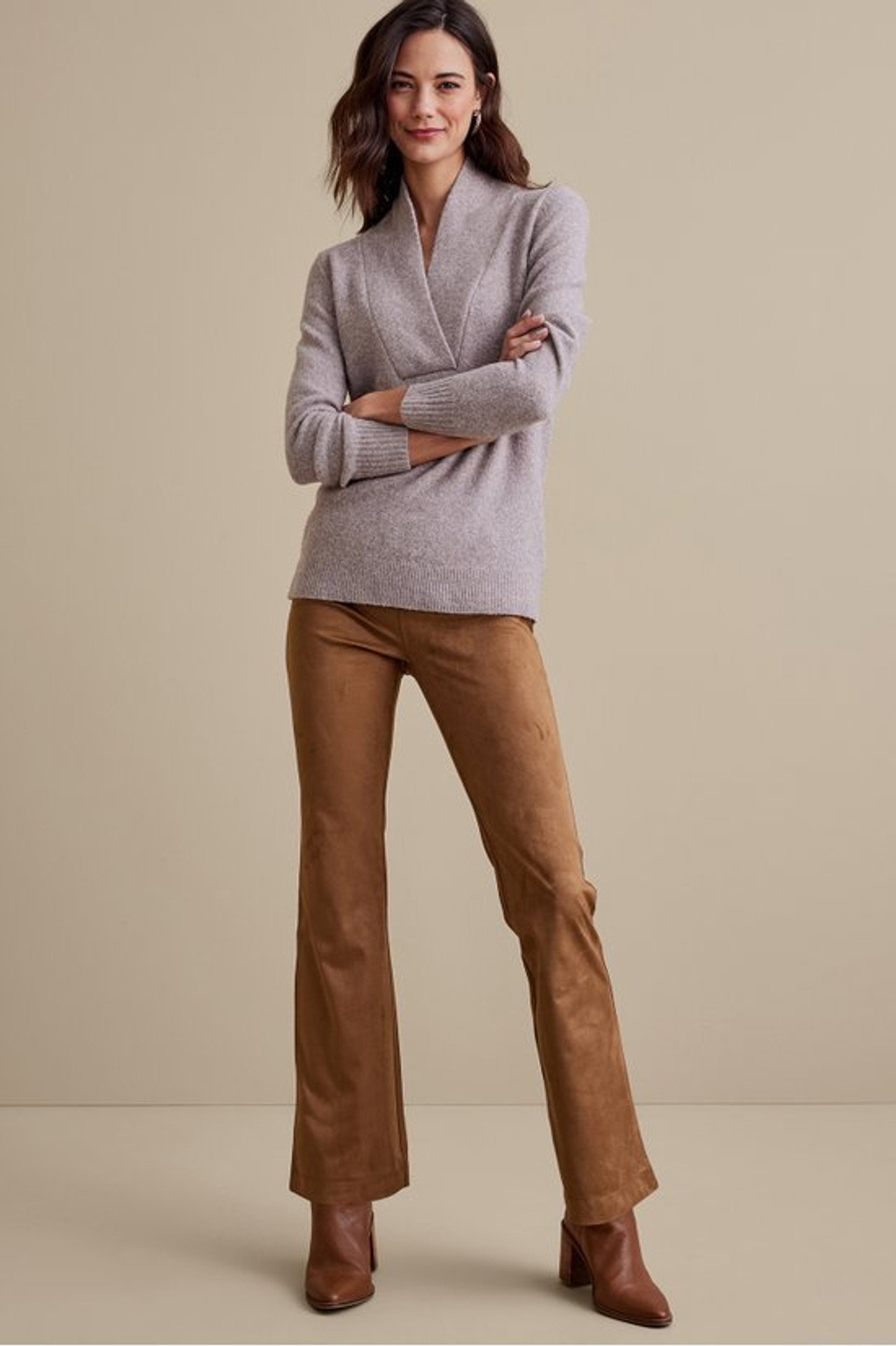 Faux Suede Bootcut Pants - Soft Surroundings Outlet