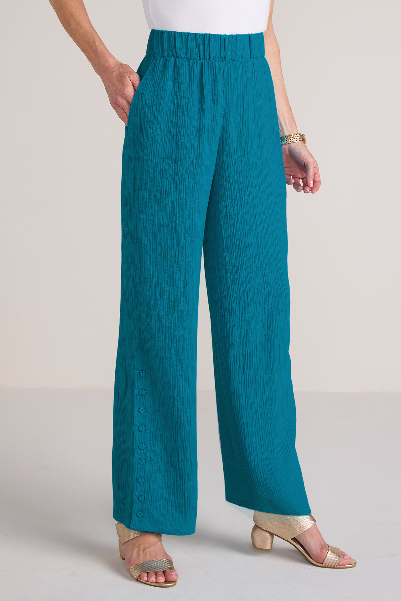 Oceo Gauze Wide-Leg Pants - Soft Surroundings Outlet