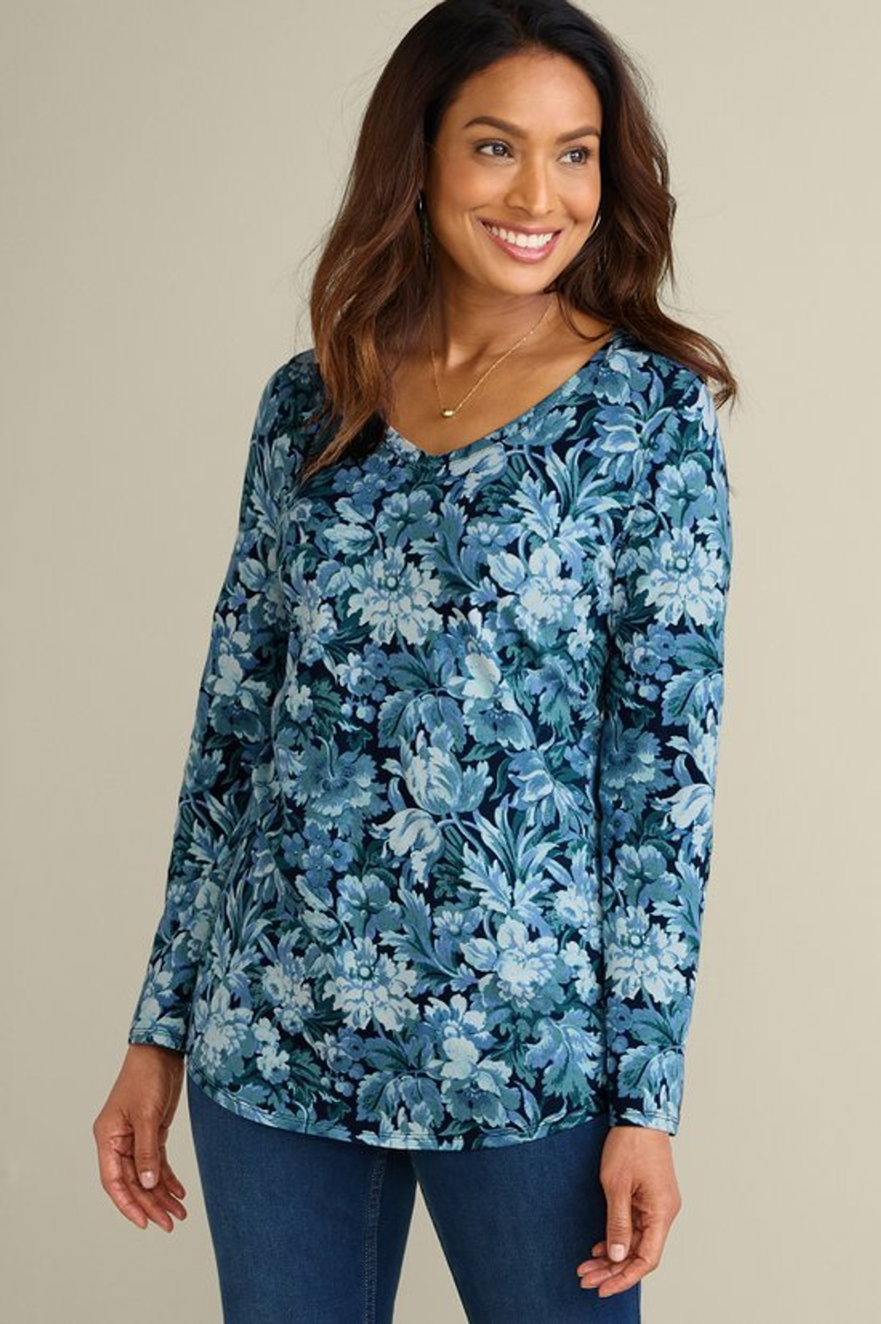 SoftEssential™ Supima® Isabel Long Sleeve Tunic - Soft Surroundings Outlet