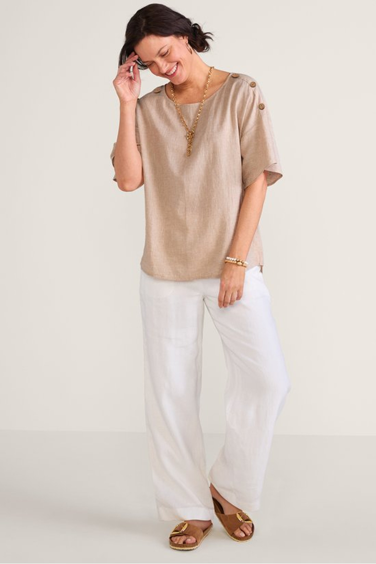 Andrea Linen Blend Pullover - Soft Surroundings Outlet