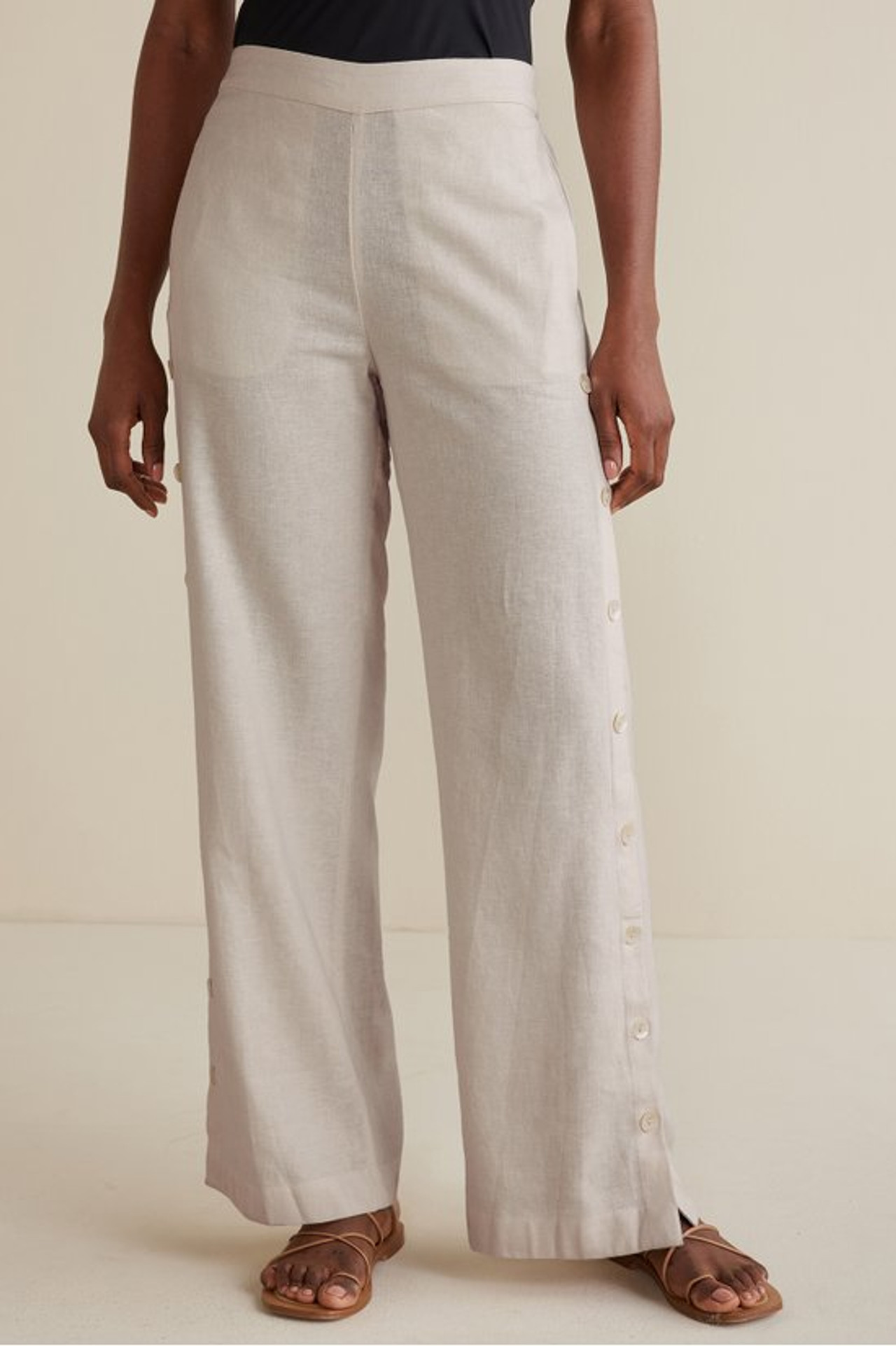 Sonoma Linen Blend Wide Leg Pants - Soft Surroundings Outlet