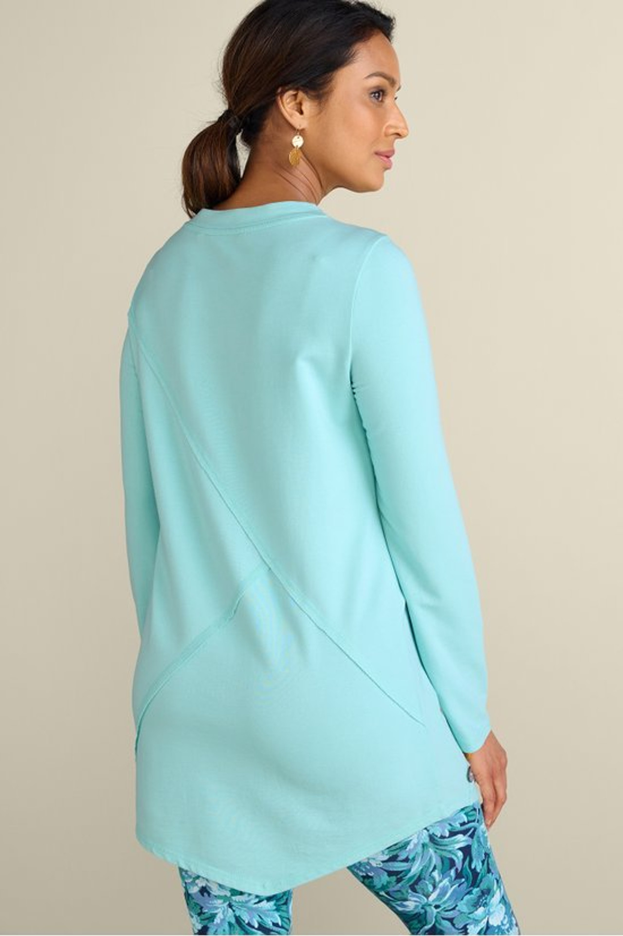 Dove French Terry Asymmetrical Tunic - Soft Surroundings Outlet