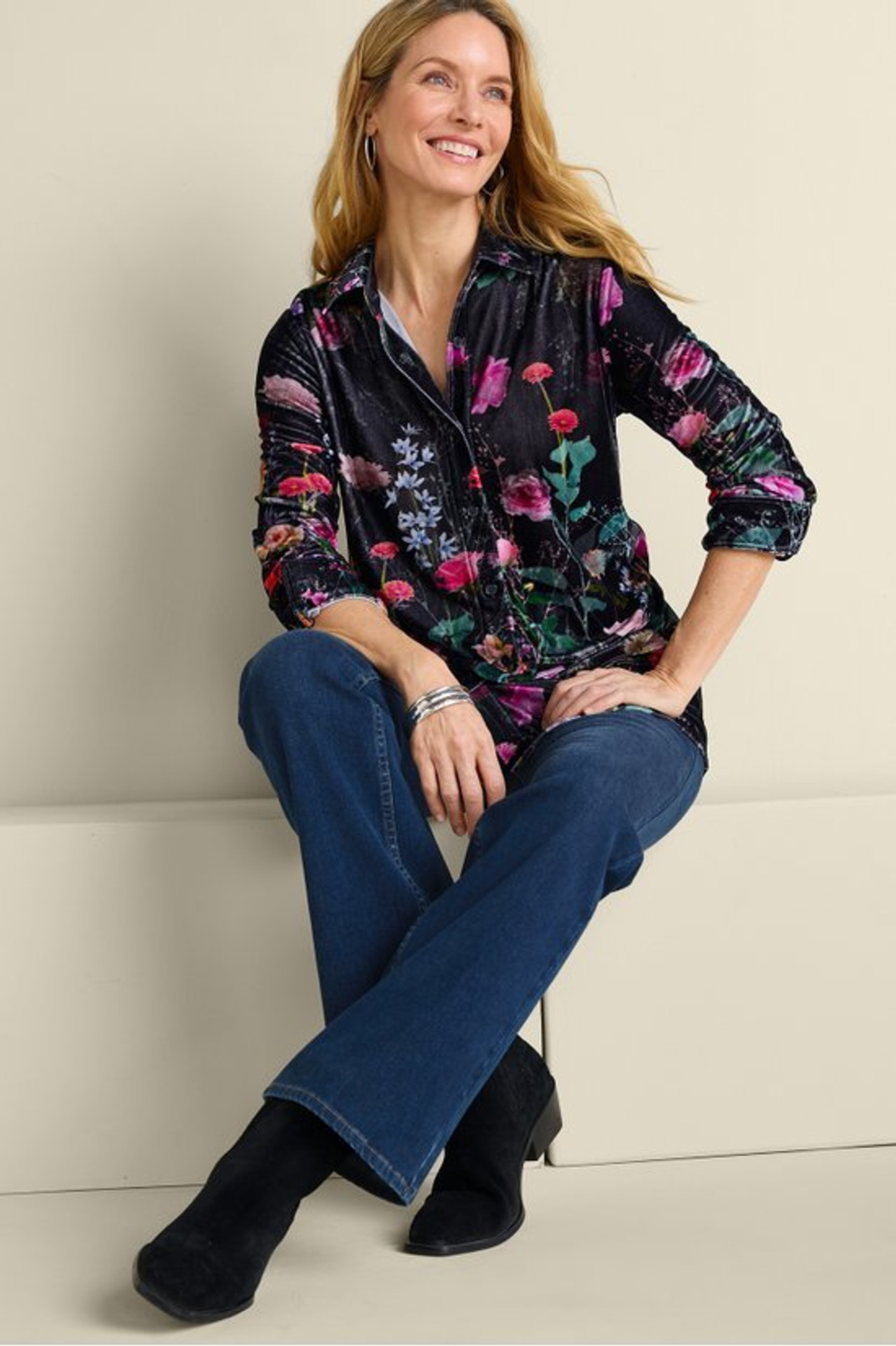 Velvet Boyfriend Tunic Shirt - Soft Surroundings Outlet