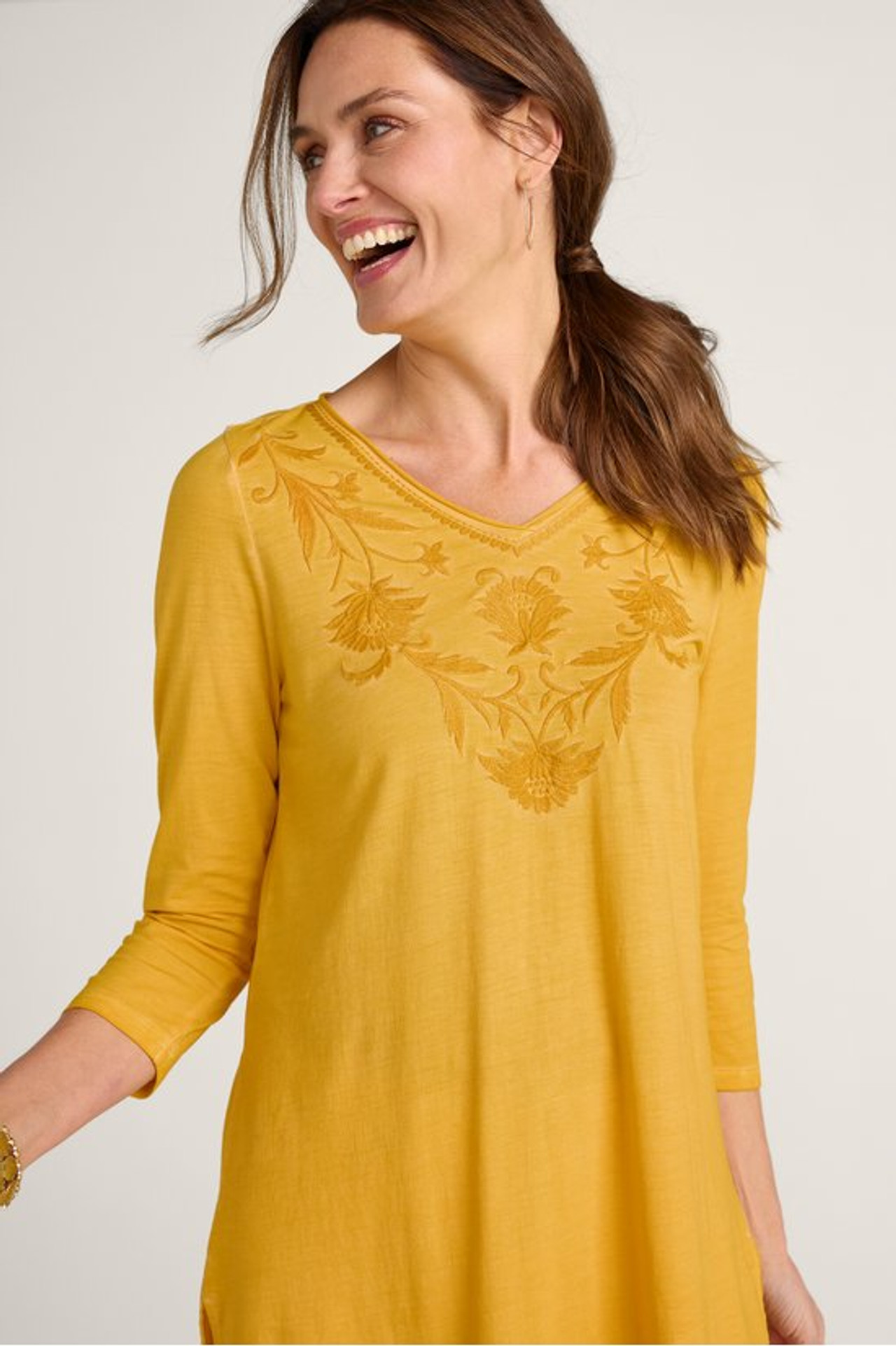Orelia Embroidered Knit Tunic - Soft Surroundings Outlet