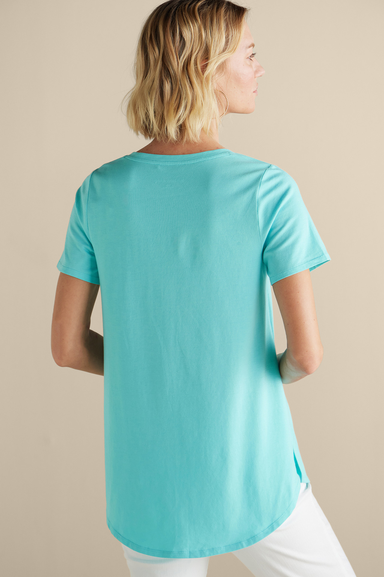 SoftEssential™ Supima® Isabel Short Sleeve Tunic - Soft Surroundings Outlet
