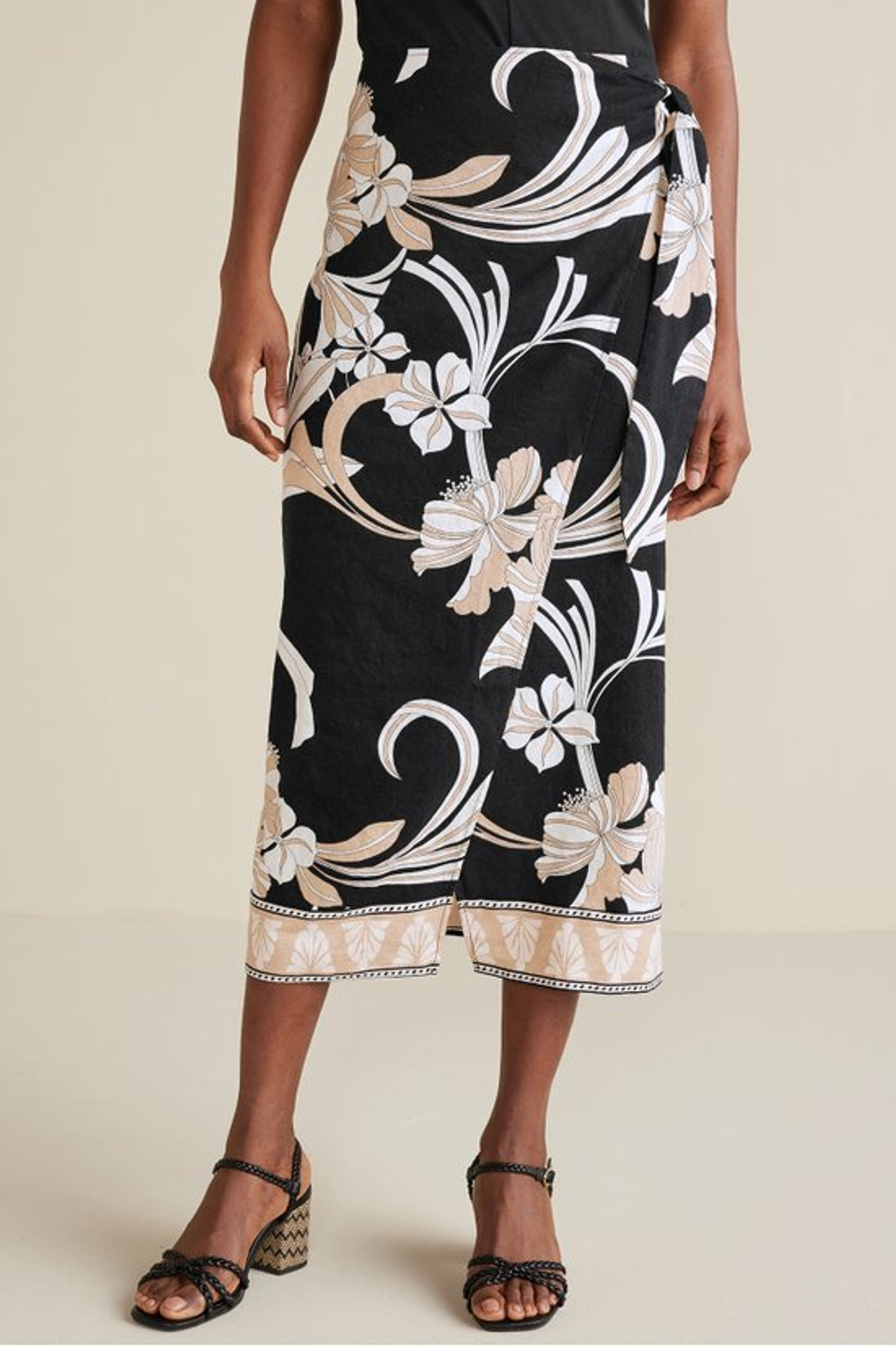Isla Stretch Linen Midi Skirt - Soft Surroundings Outlet