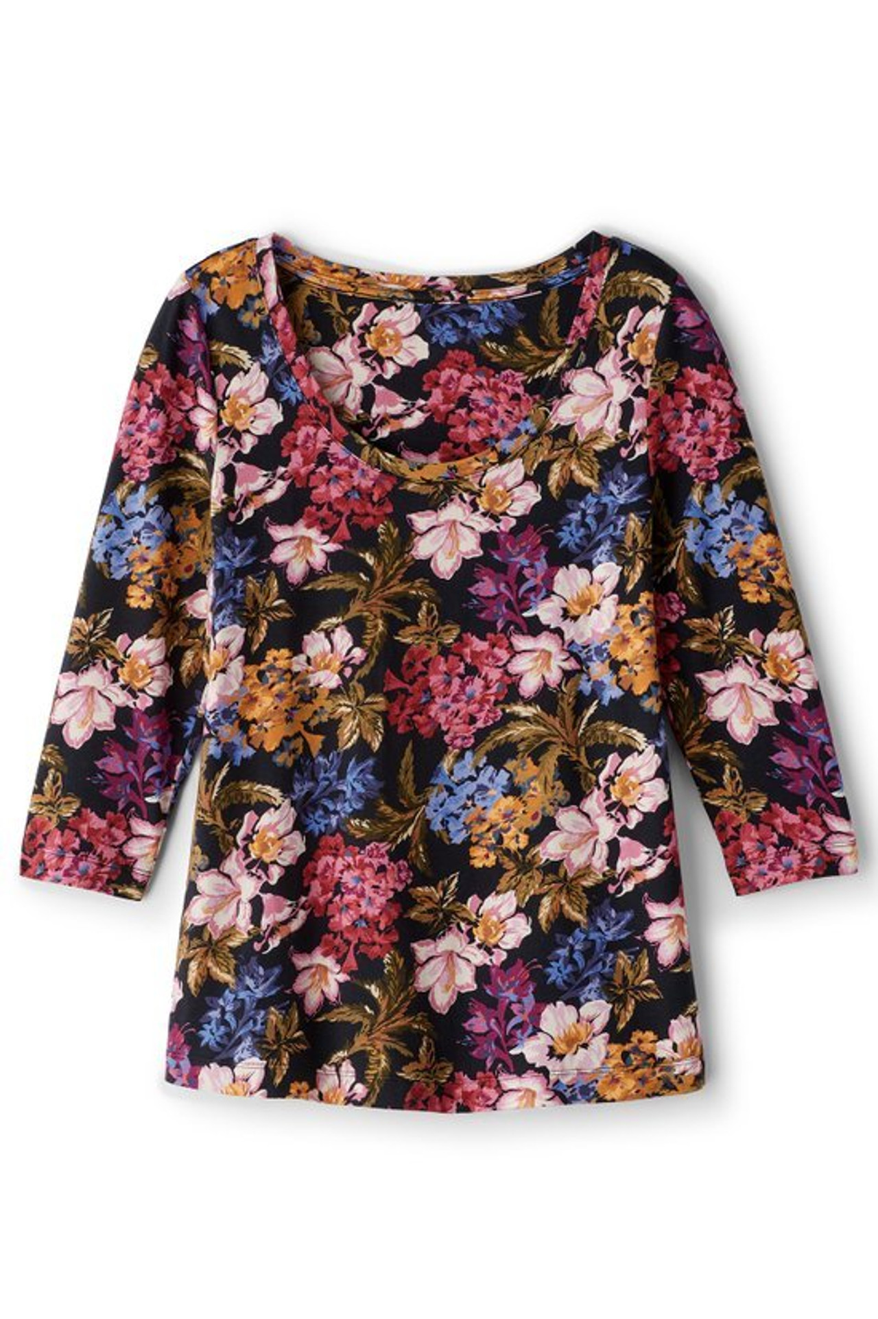 SoftEssential™ Supima® 3/4 Sleeve Tee I - Soft Surroundings Outlet