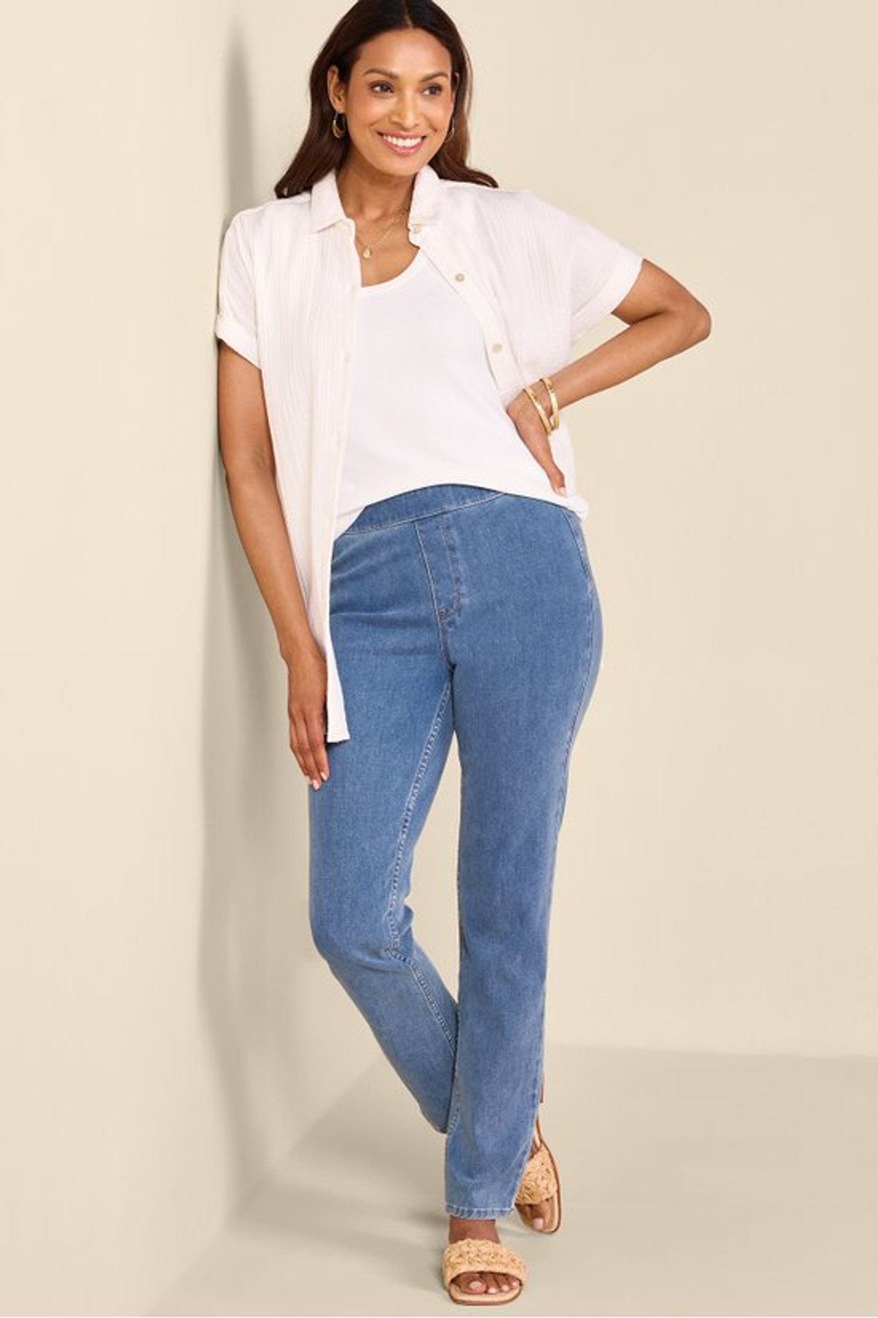 Ultimate Denim Pull-On Slim Leg Jeans - Soft Surroundings Outlet