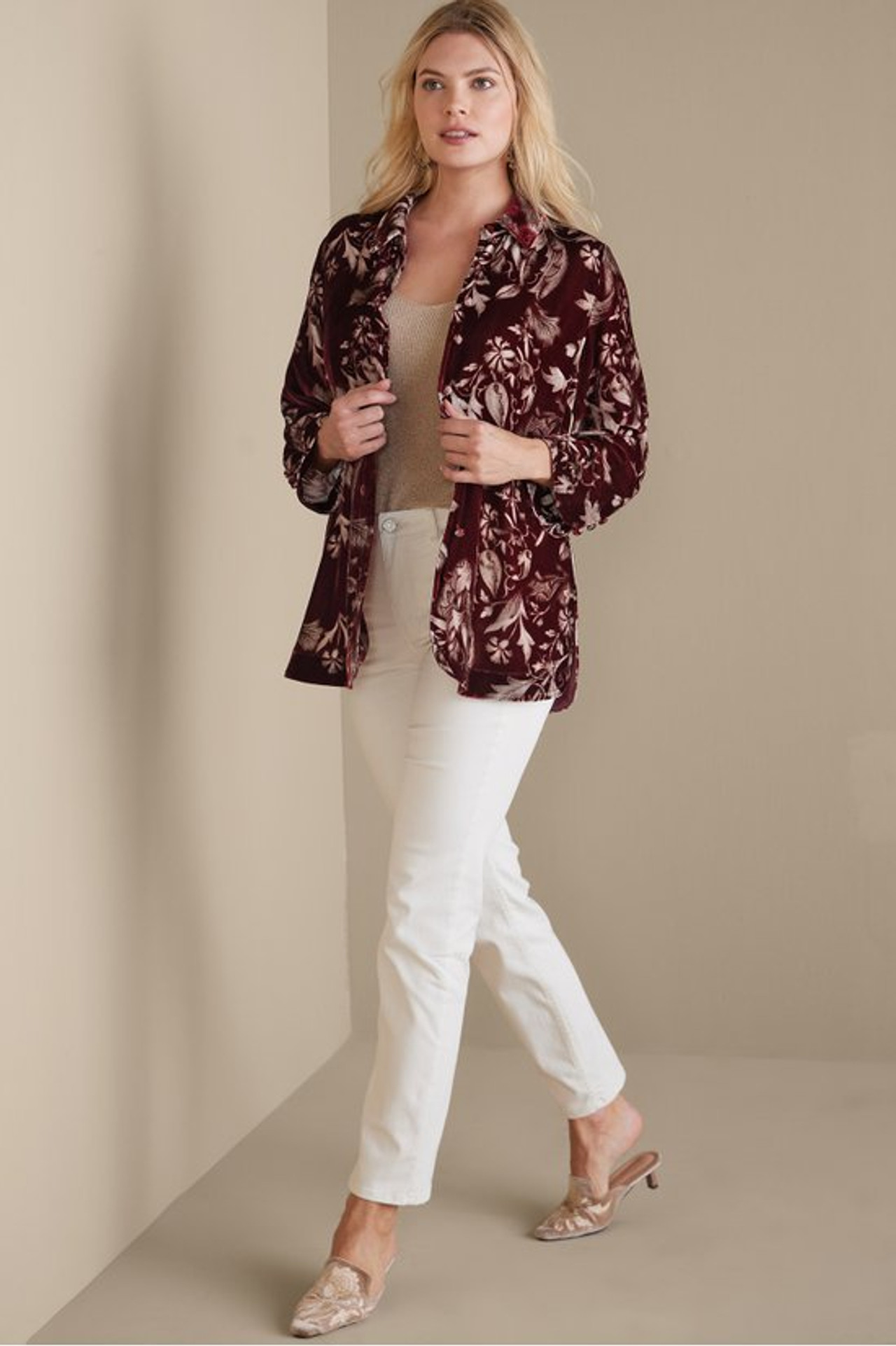 Icon Silk Velvet Poets Tunic Shirt - Soft Surroundings Outlet