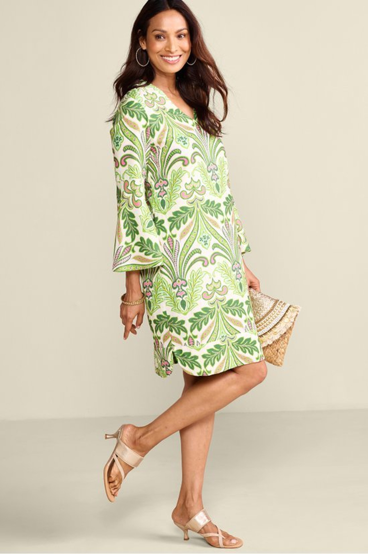 Soleil Linen Blend Dress - Soft Surroundings Outlet
