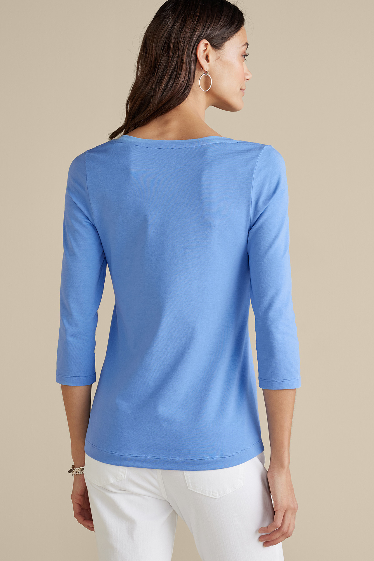 SoftEssential™ Supima® 3/4 Sleeve Tee I - Soft Surroundings Outlet