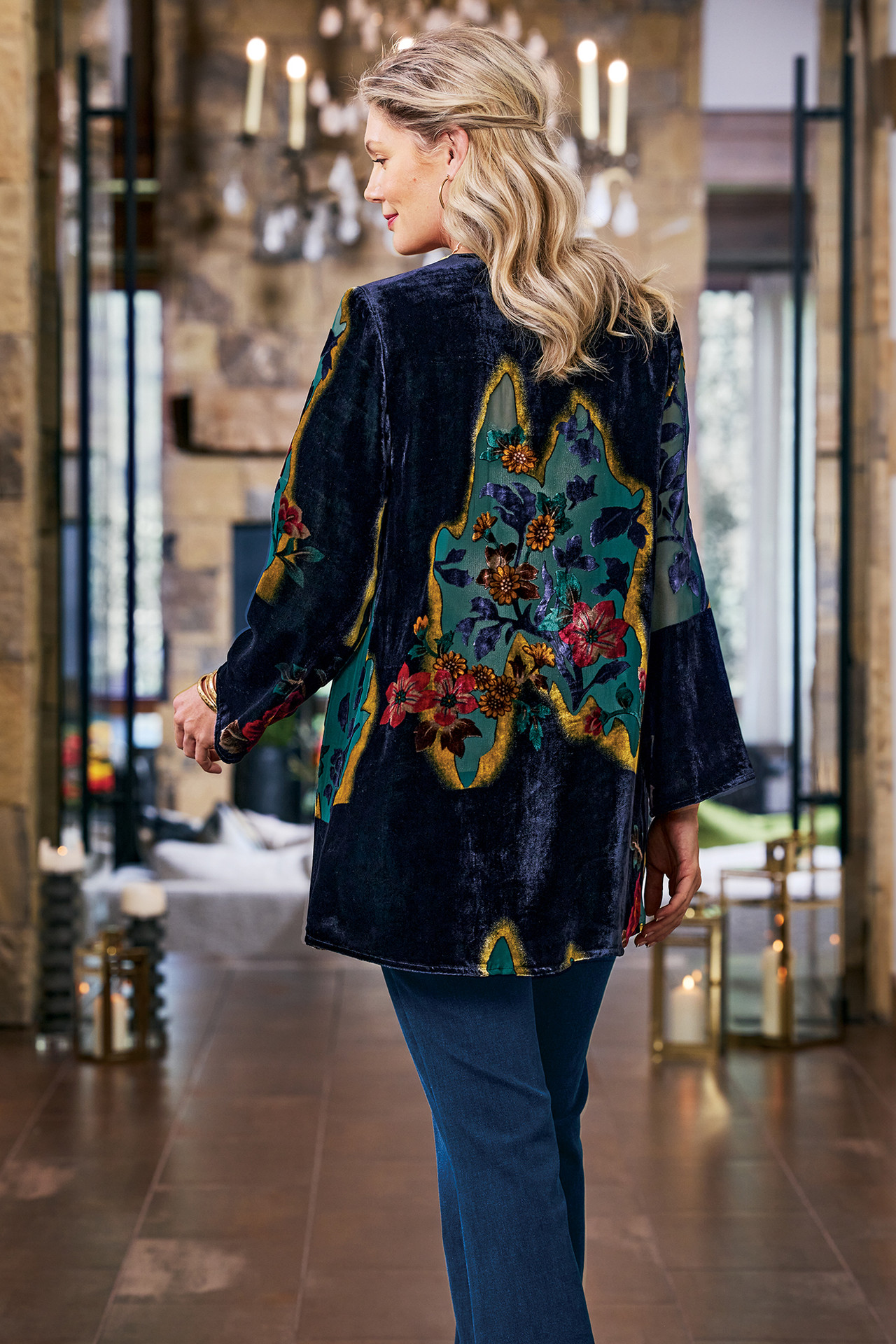 Aaliyah Floral Velvet Topper - Soft Surroundings Outlet