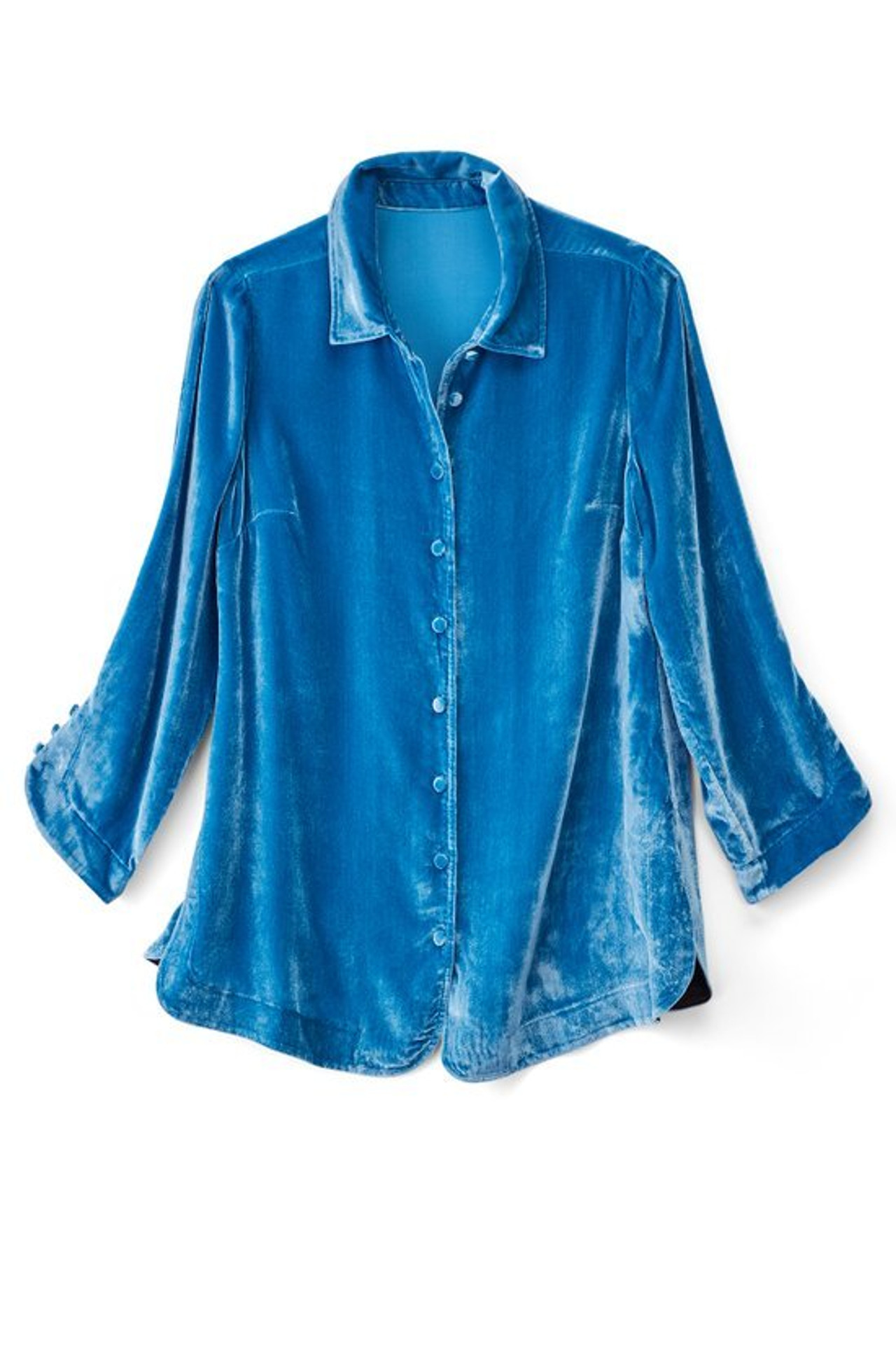 Icon Silk Velvet Poets Tunic Shirt - Soft Surroundings Outlet