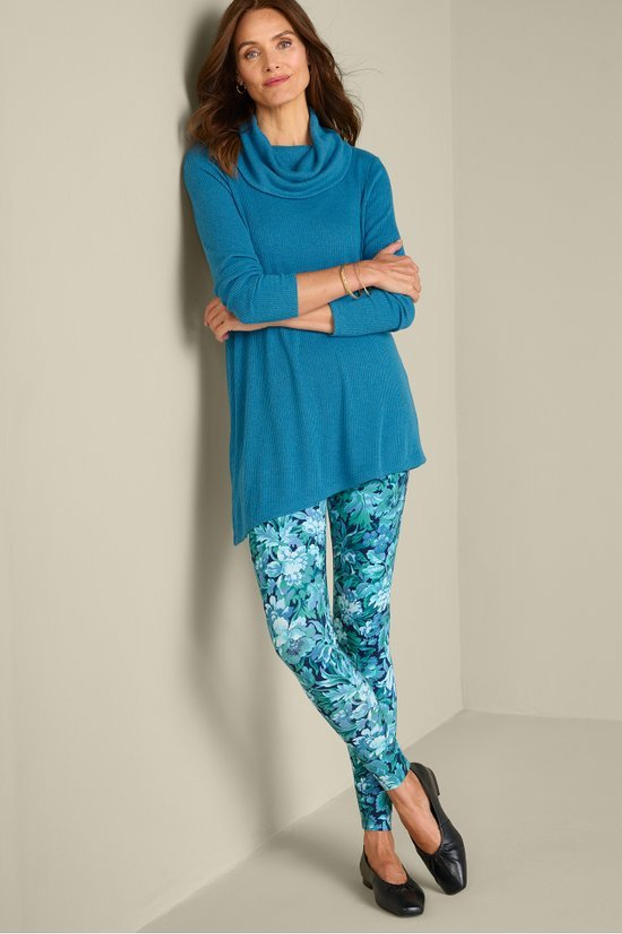 Kayla Rib Knit Cowl Neck Tunic - Soft Surroundings Outlet