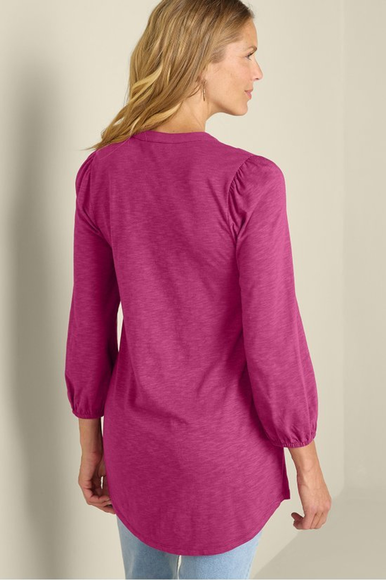 Mikaela Embroidered 3/4 Sleeve Tunic - Soft Surroundings Outlet
