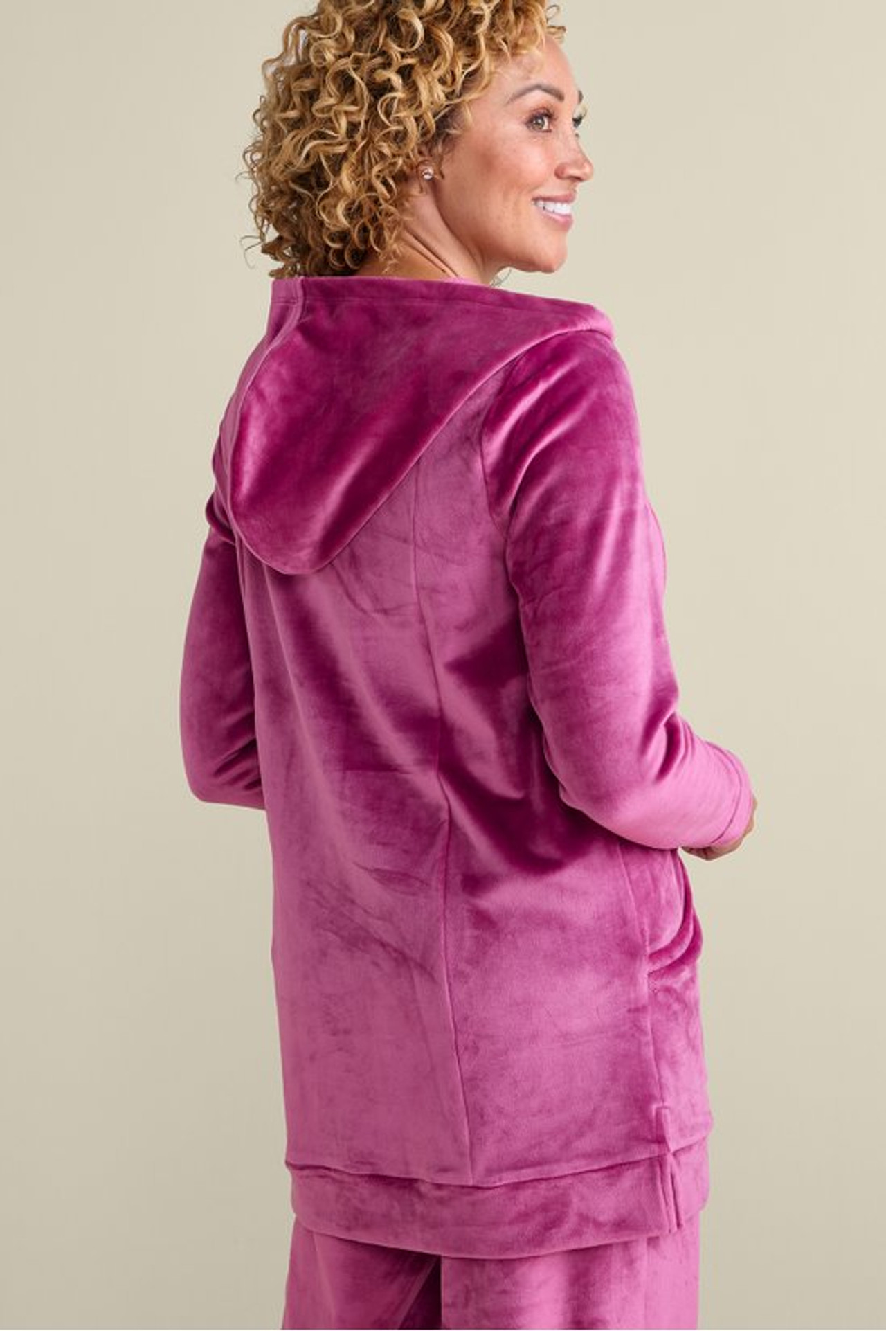Dixie Velour Zip Hoodie Tunic - Soft Surroundings Outlet
