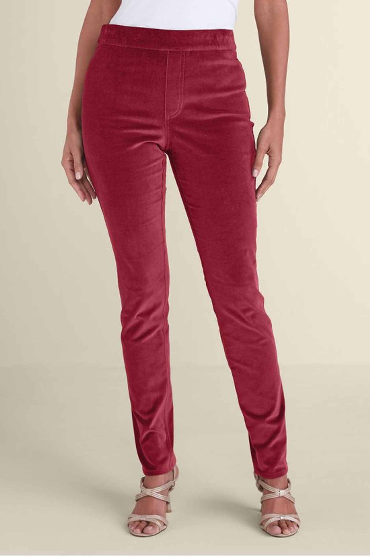 Sutton Velveteen Pull-On Slim Leg Pants - Soft Surroundings Outlet