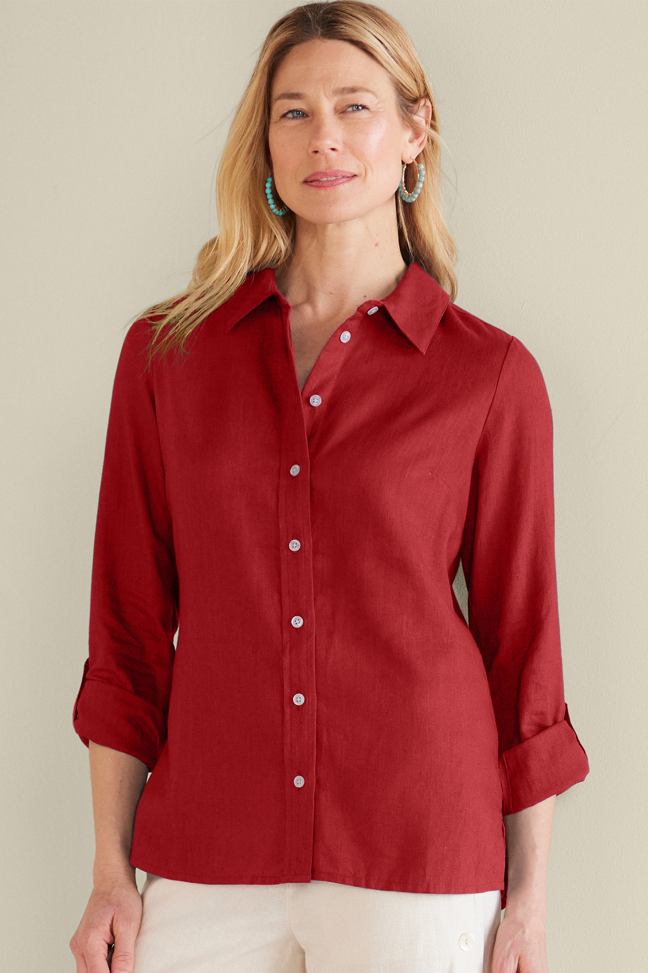 Jordan Linen Blend Shirt - Soft Surroundings Outlet