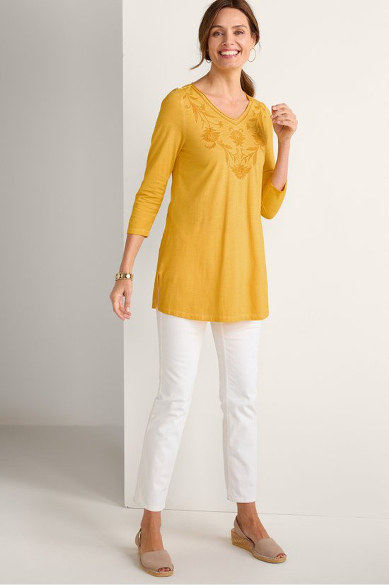Orelia Embroidered Knit Tunic - Soft Surroundings Outlet