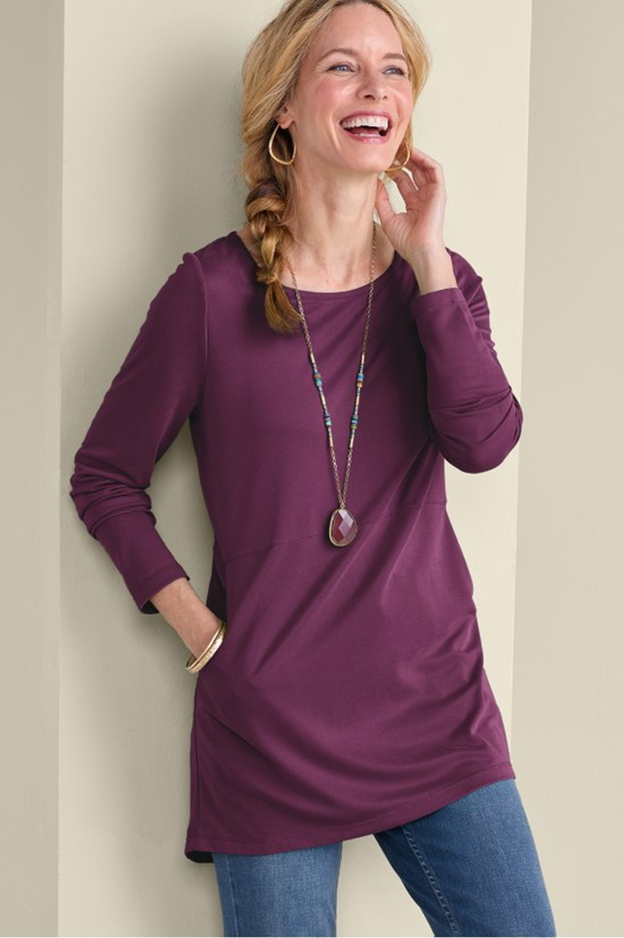 Fairfax Button-Back Tunic - Soft Surroundings Outlet