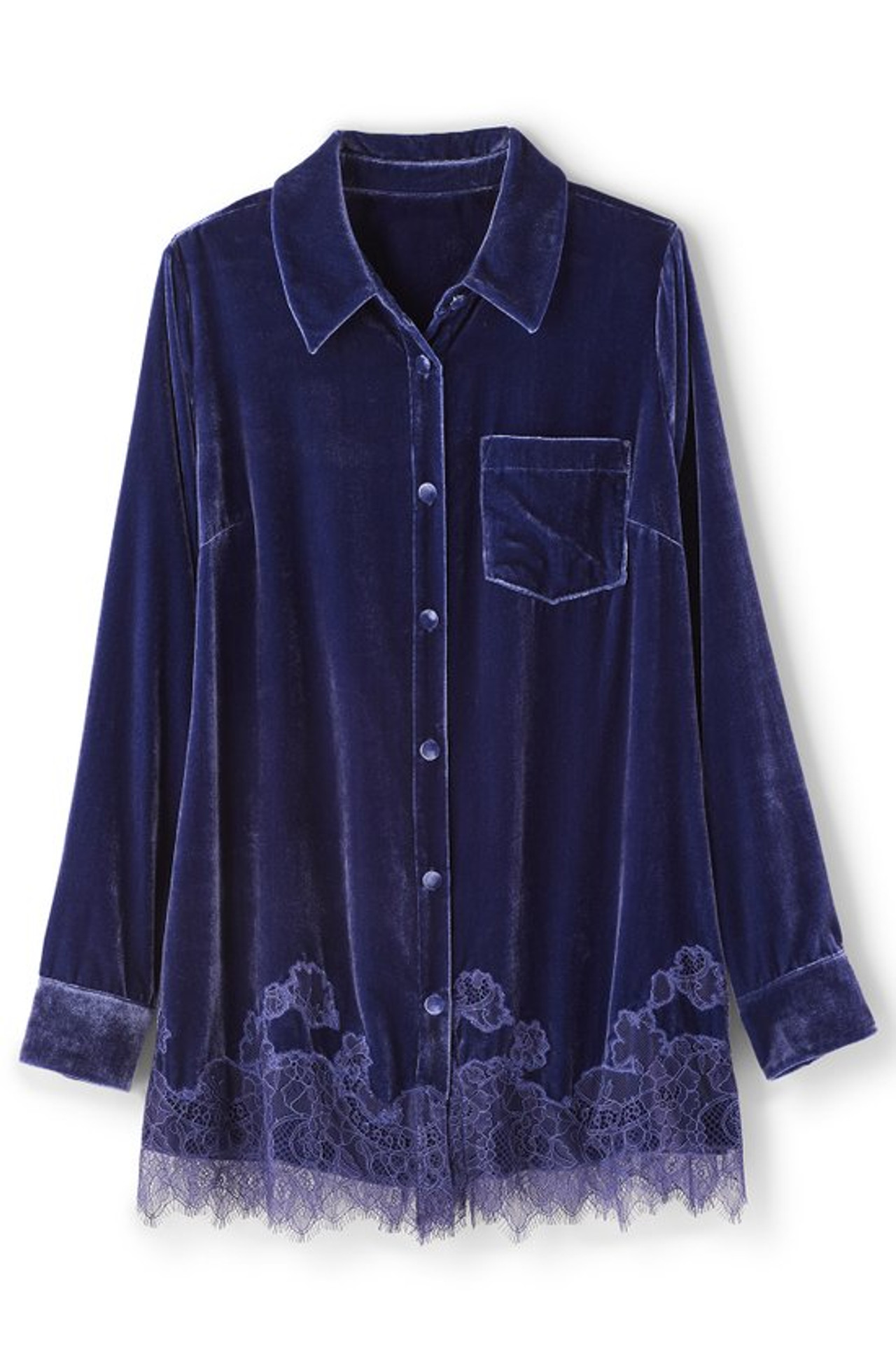 Eden Velvet and Lace Shirt - Soft Surroundings Outlet