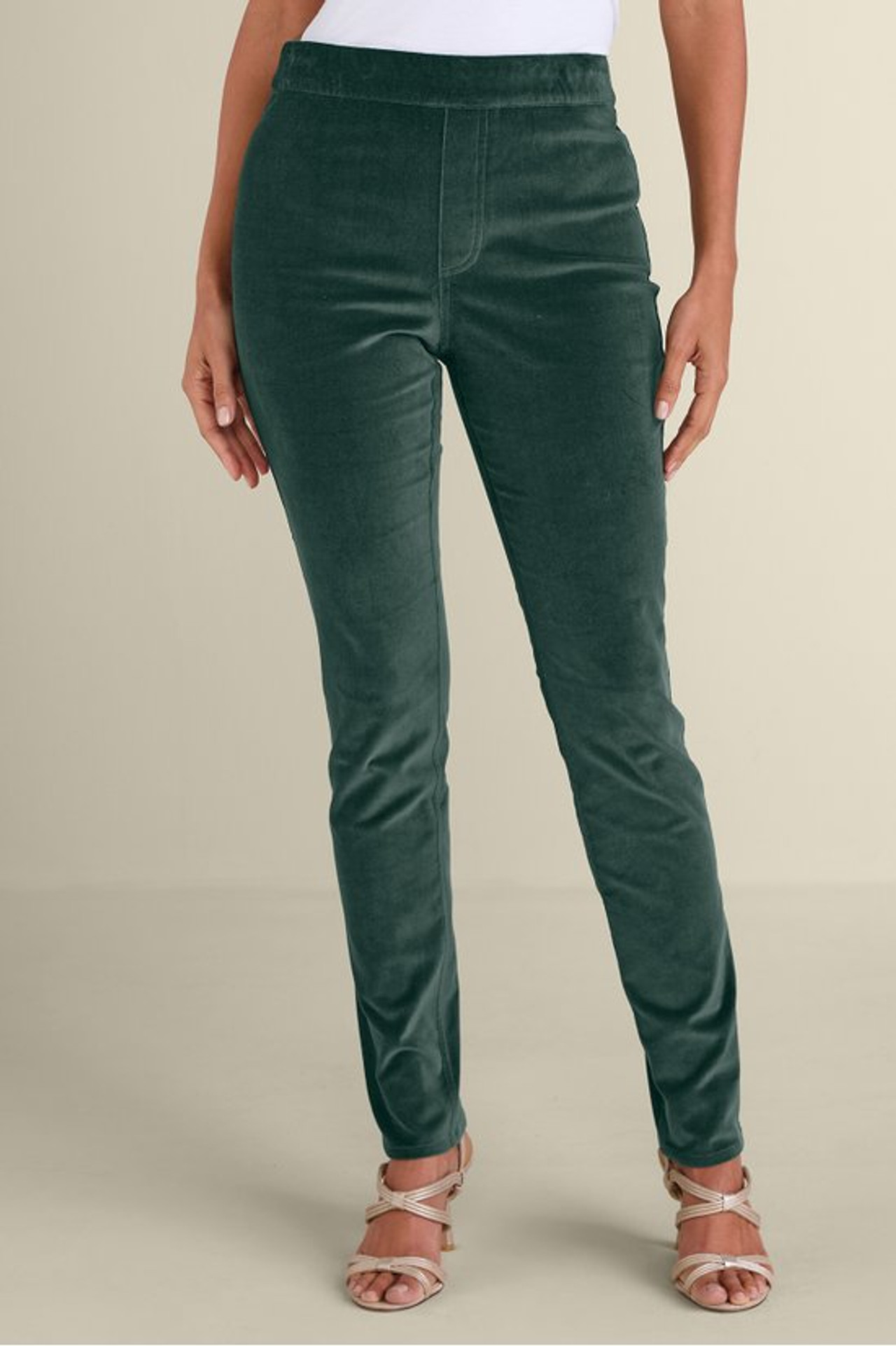 Sutton Velveteen Pull-On Slim Leg Pants - Soft Surroundings Outlet