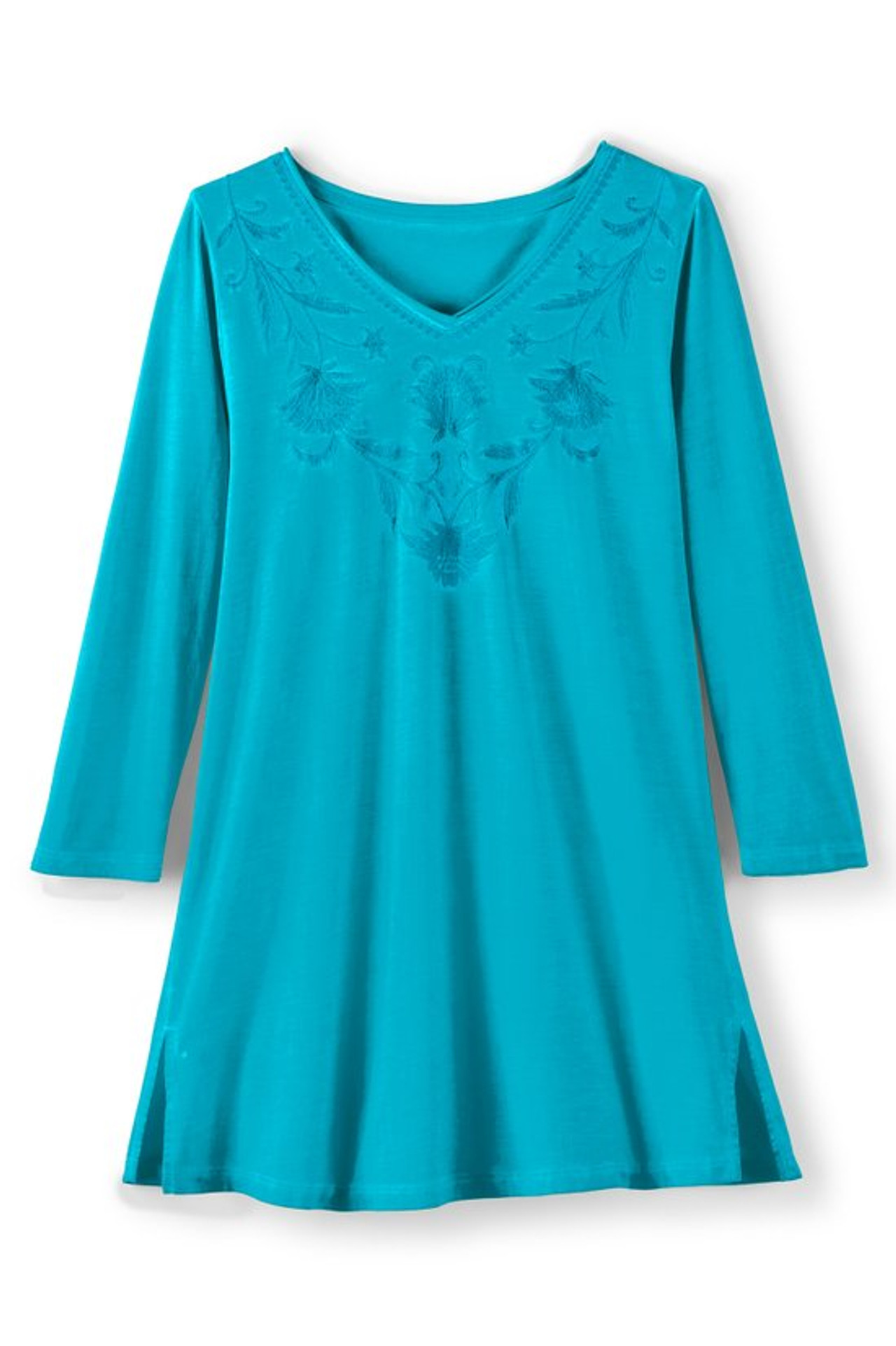 Orelia Embroidered Knit Tunic - Soft Surroundings Outlet