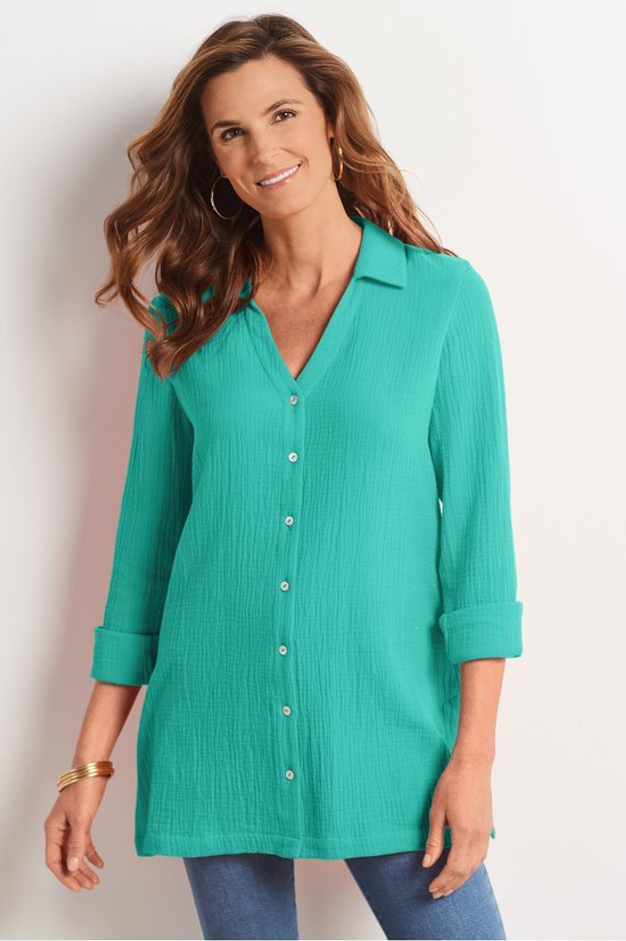 Escambia Gauze Tunic Shirt - Soft Surroundings Outlet