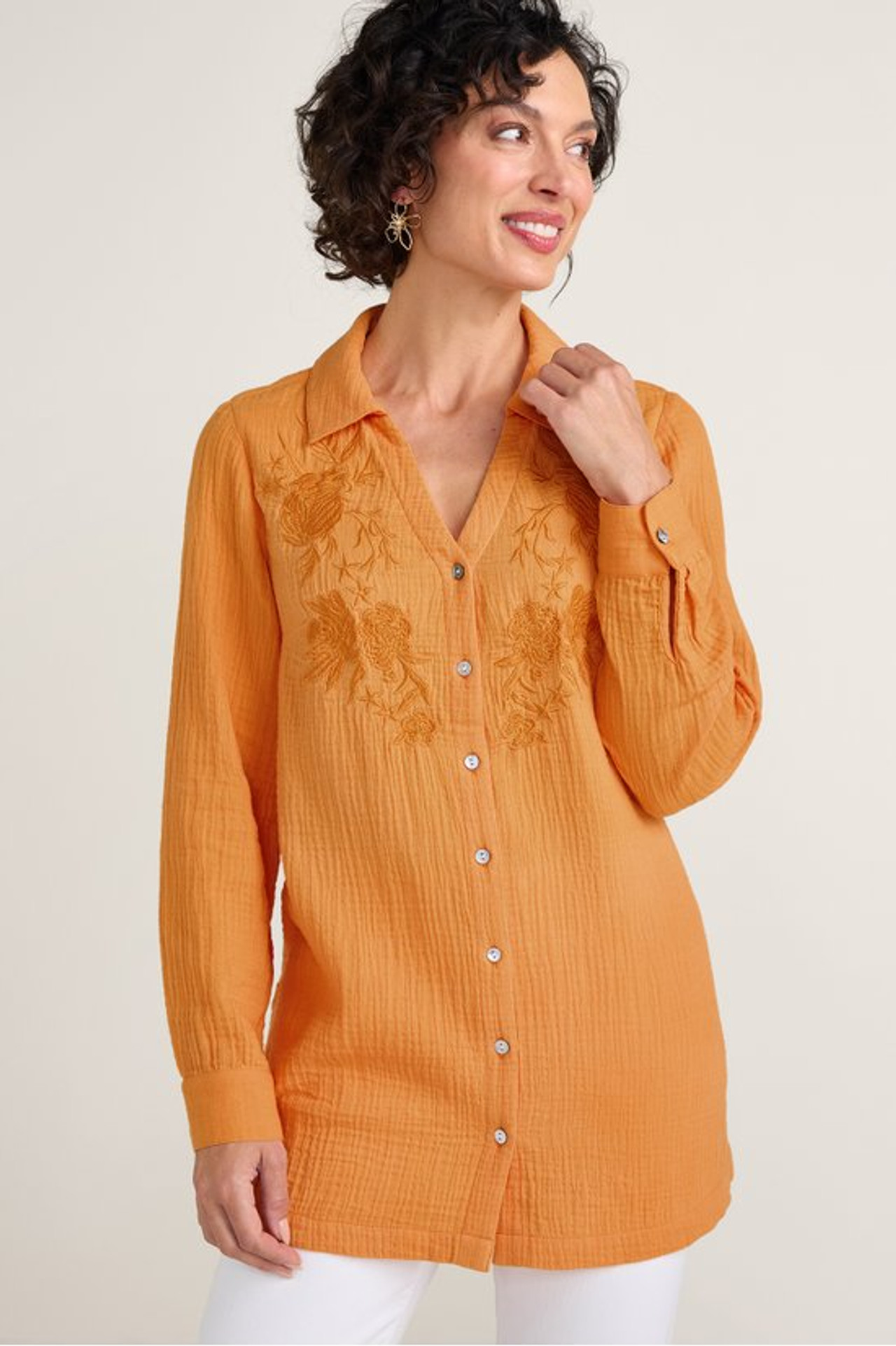 Escambia Gauze Tunic Shirt - Soft Surroundings Outlet