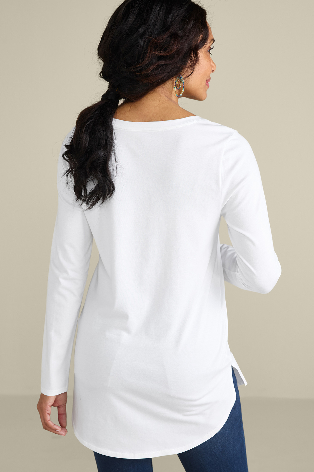 SoftEssential™ Supima® Isabel Long Sleeve Tunic - Soft Surroundings Outlet