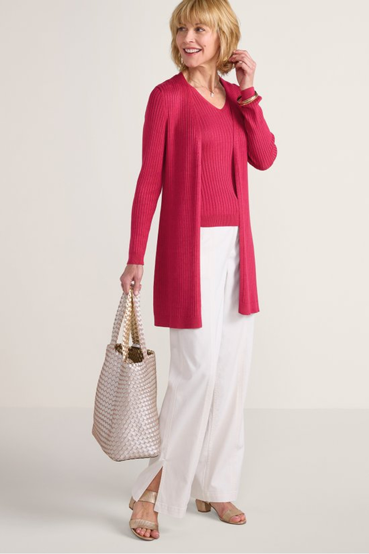 SoftEssential™ Ribbed Long Cardi - Soft Surroundings Outlet