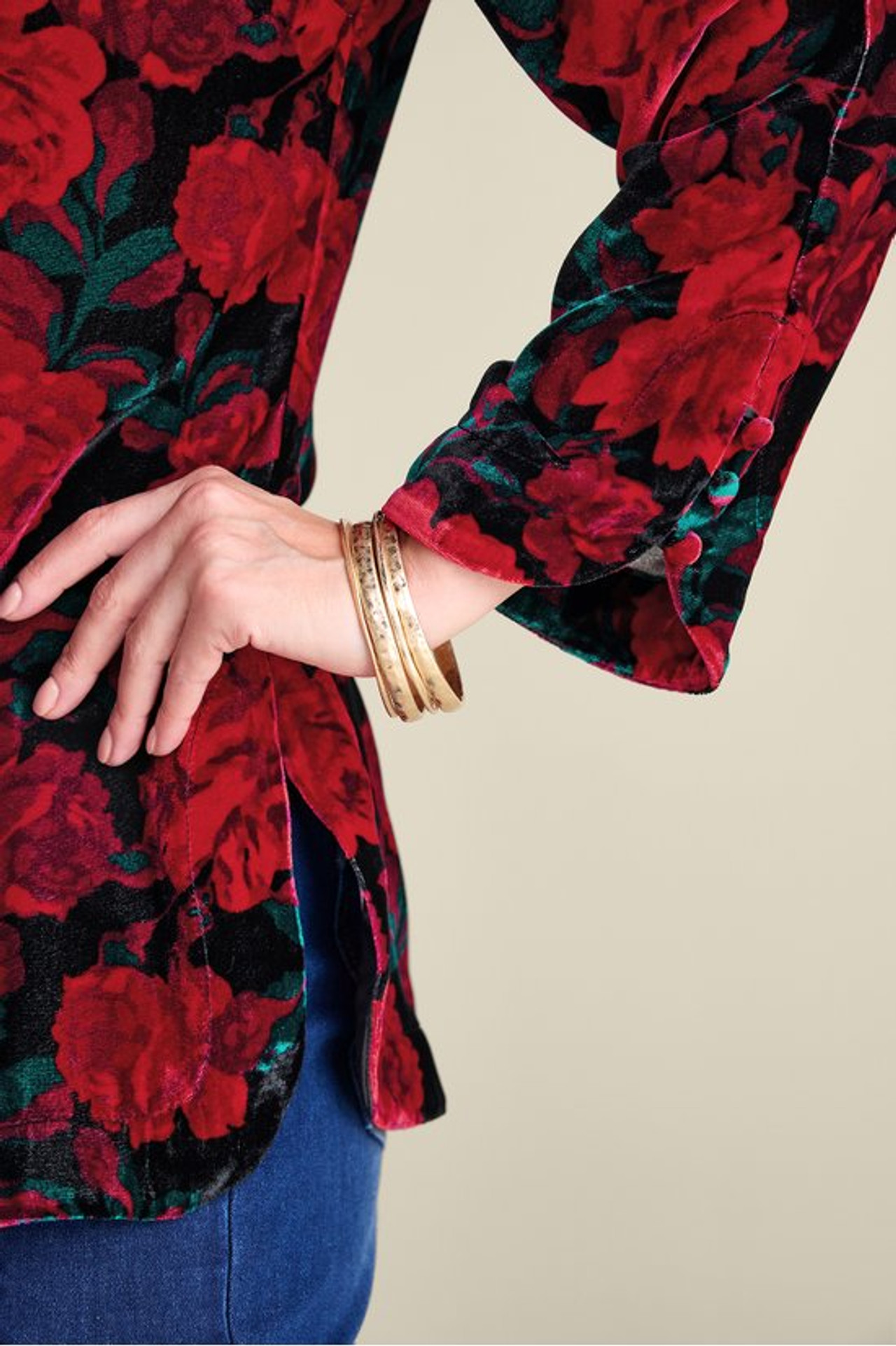 Icon Silk Velvet Poets Tunic Shirt - Soft Surroundings Outlet