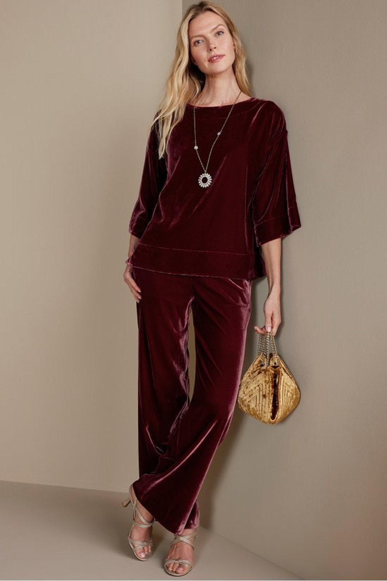 Aria Velvet Wide Leg Pants - Soft Surroundings Outlet