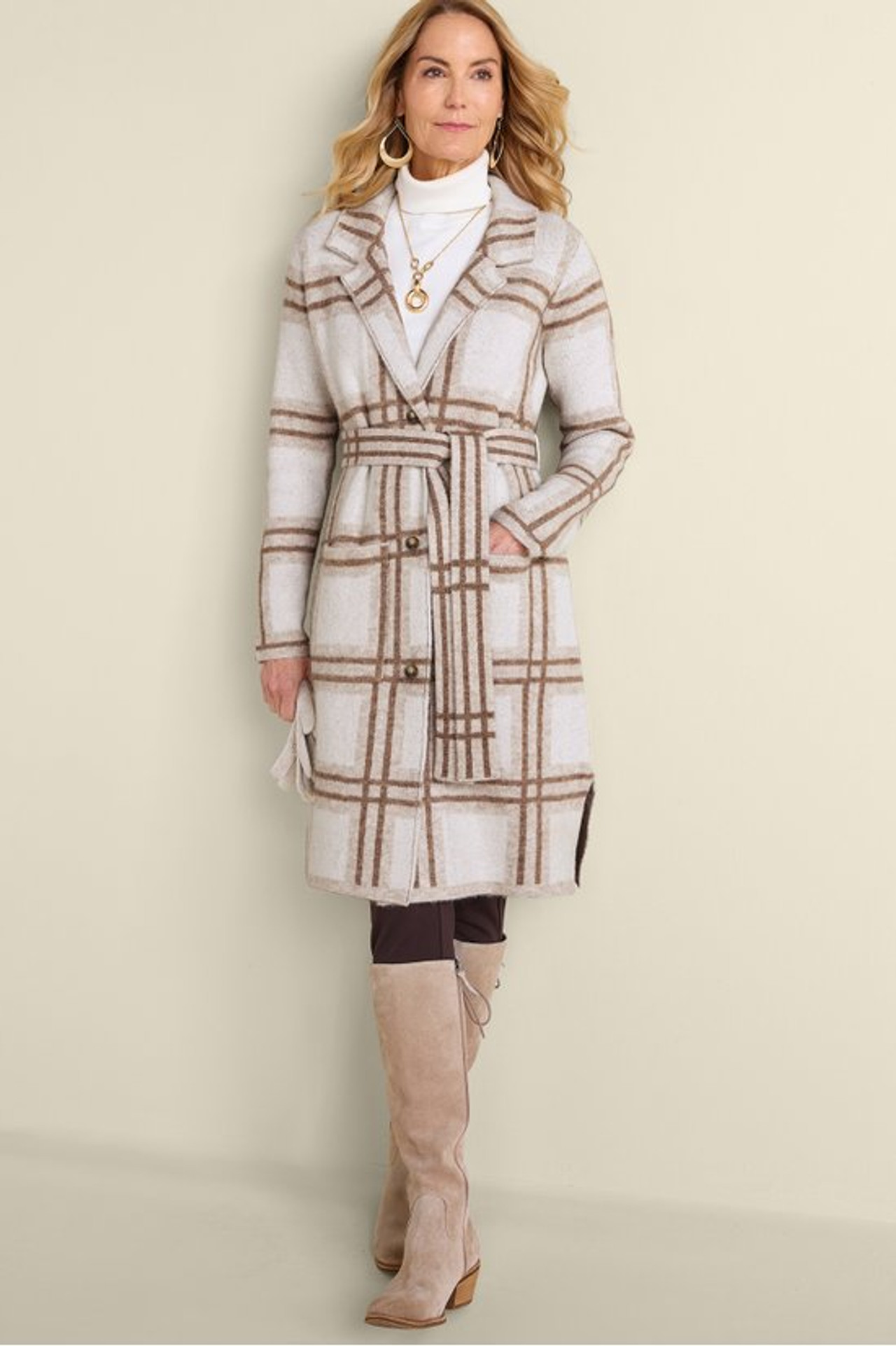 Dulcie Plaid Cardigan - Soft Surroundings Outlet