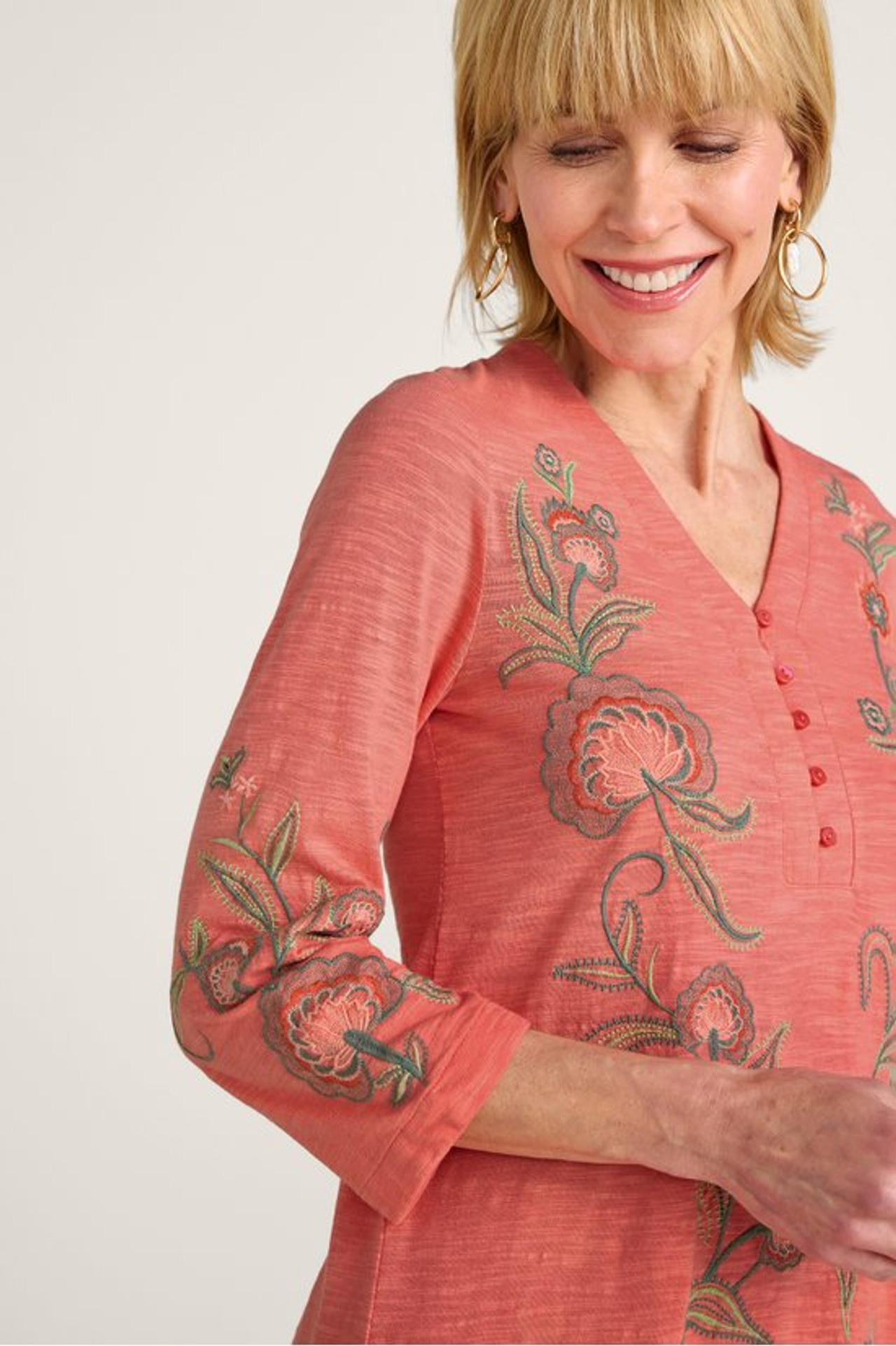 Kaleen Embroidered Tunic - Soft Surroundings Outlet