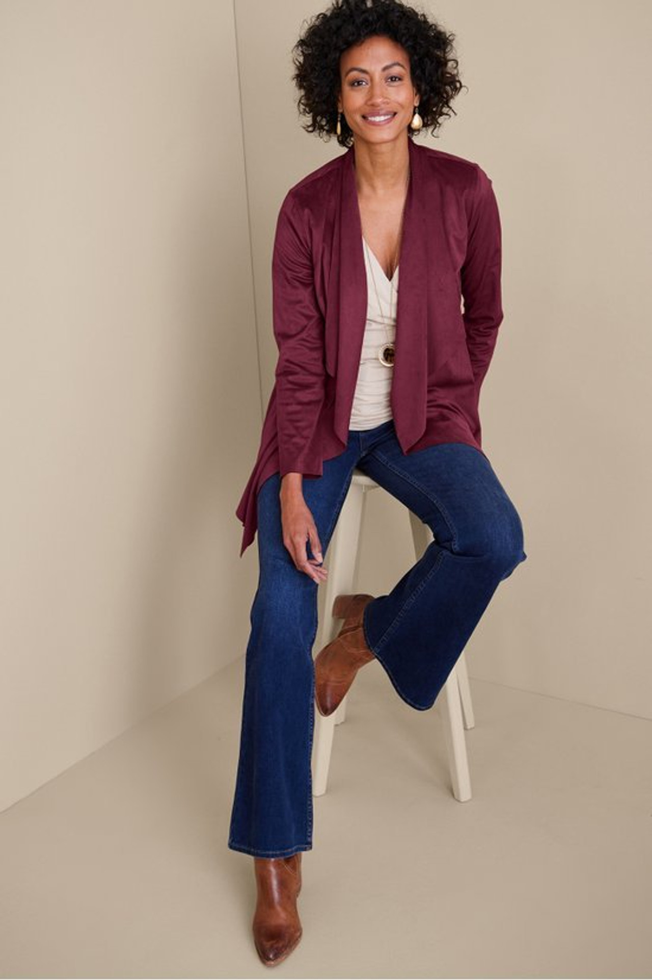 Shape Drape Faux Suede Jacket - Soft Surroundings Outlet