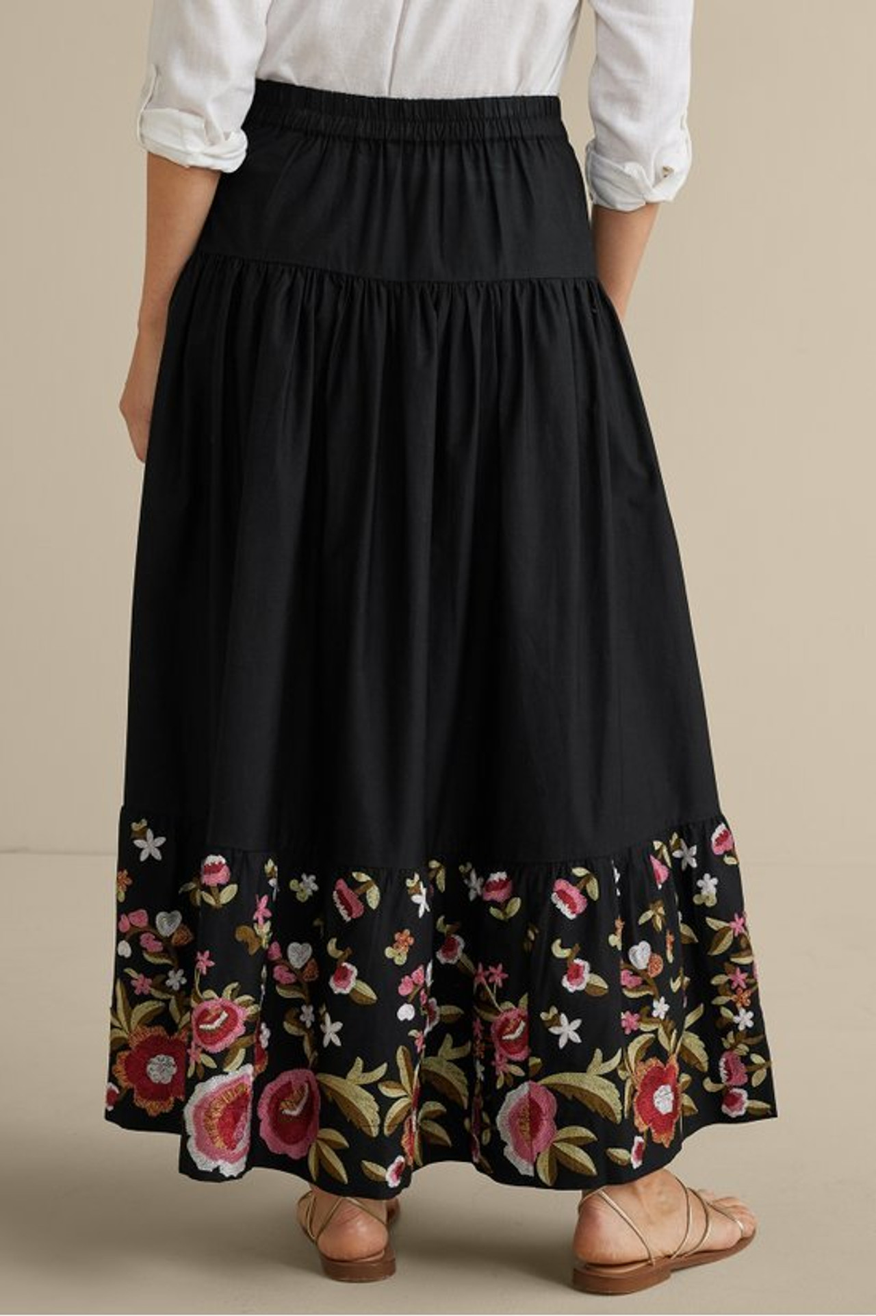 Cindi Embroidered Maxi Skirt - Soft Surroundings Outlet