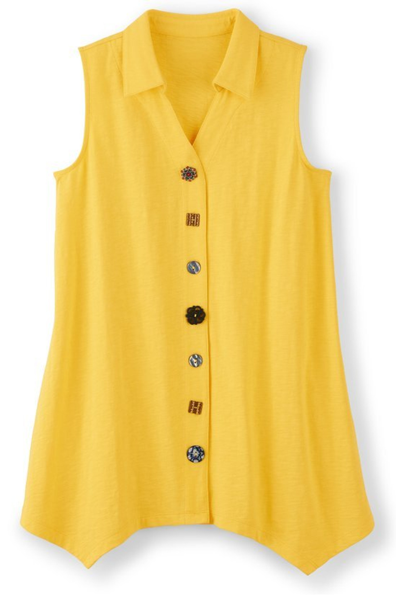Danielle Button Sleeveless Tunic - Soft Surroundings Outlet
