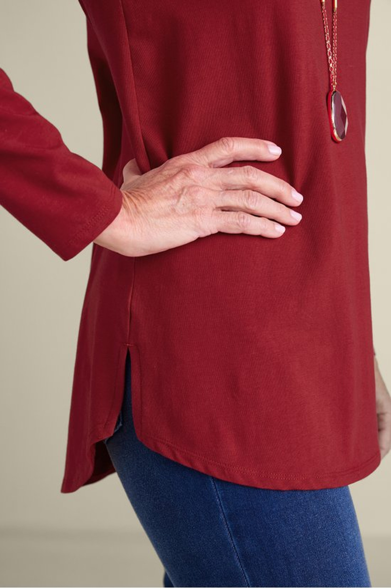 SoftEssential™ Supima® Isabel Long Sleeve Tunic - Soft Surroundings Outlet