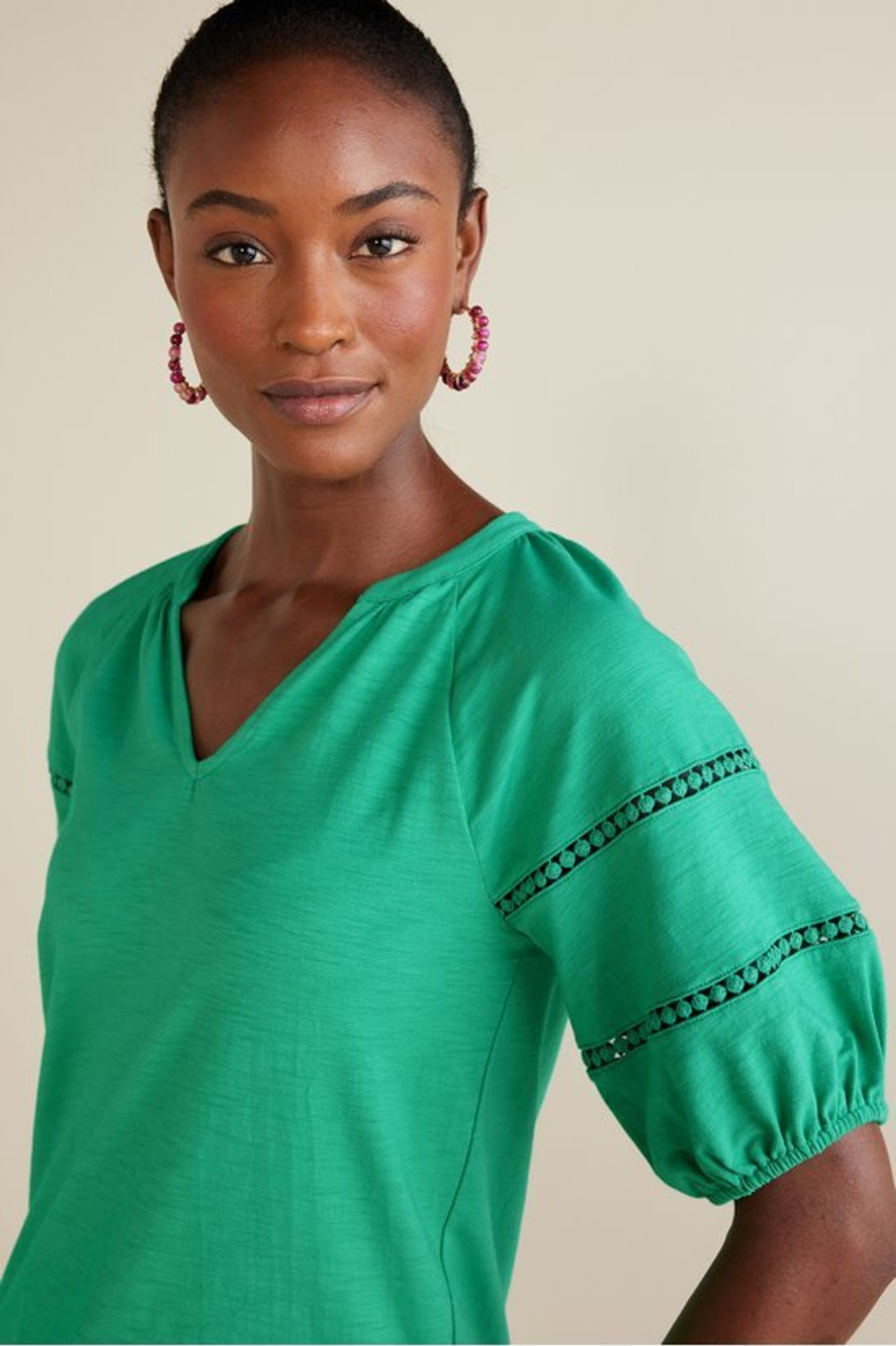 Heidi Supima® Puff Sleeve Tee - Soft Surroundings Outlet